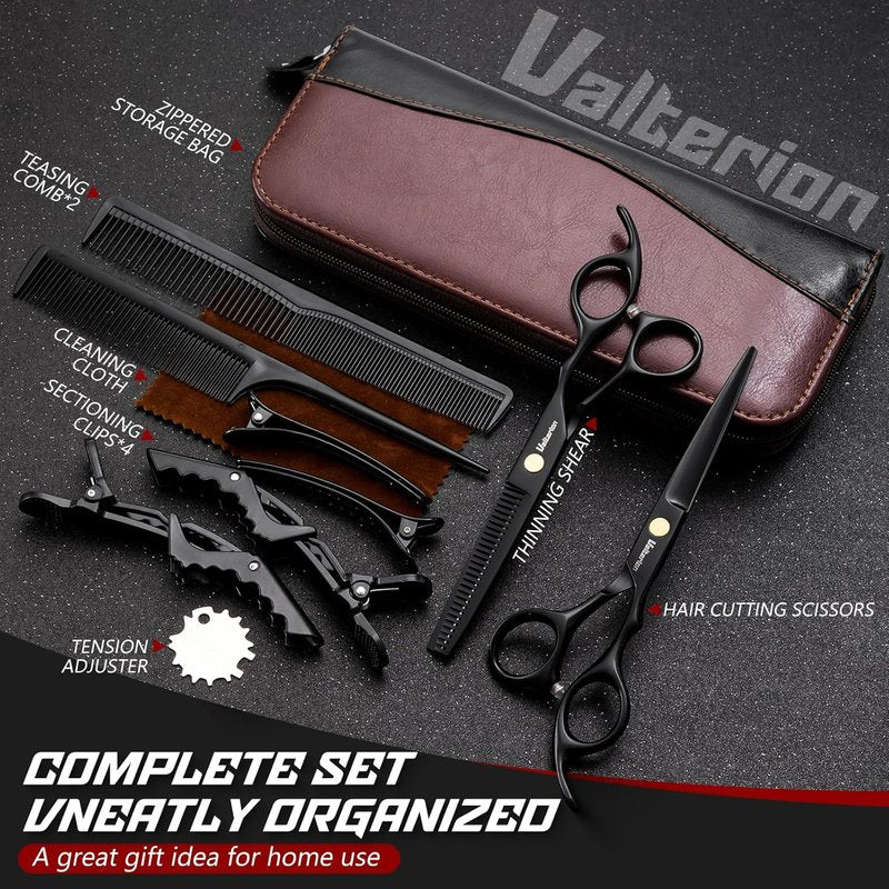 Hair Cutting Scissors Set - 6.5-Inch 440C Stainless Steel Barber Shears | Japanese-Style Craftsmanship for Home Grooming