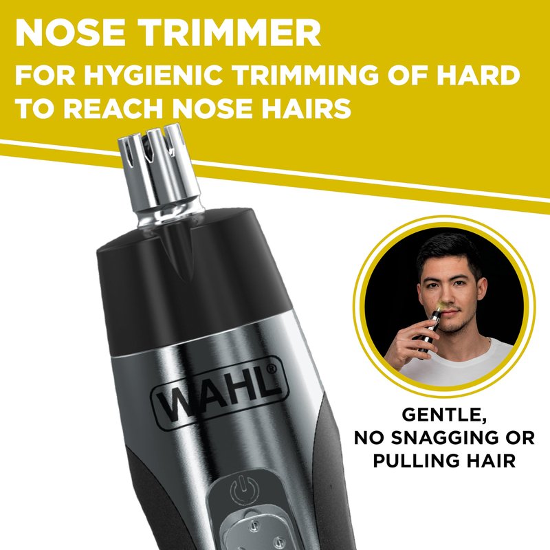 Wahl Lithium Battery Powered Lighted Ear, Nose, & Brow Trimmer – Painless Eyebrow & Facial Hair Detail Personal Trimmer – Model 5546-400