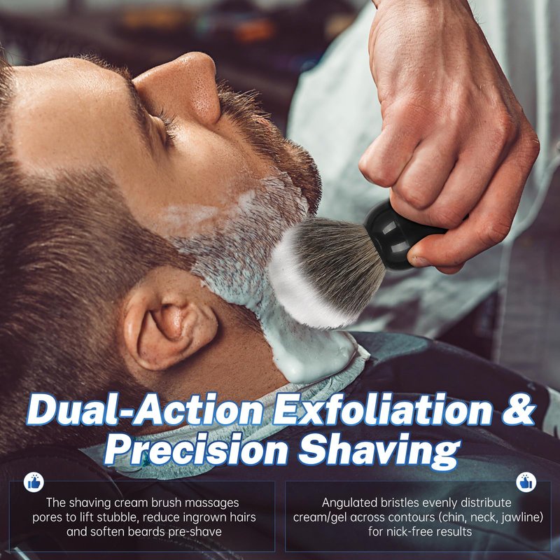 DEBETOOL Shaving Brush Set for Men – Pure Badger Hair Shaving Brush and Bowl, Exfoliating Shaving Cream Brush Gifts for Fathers Day