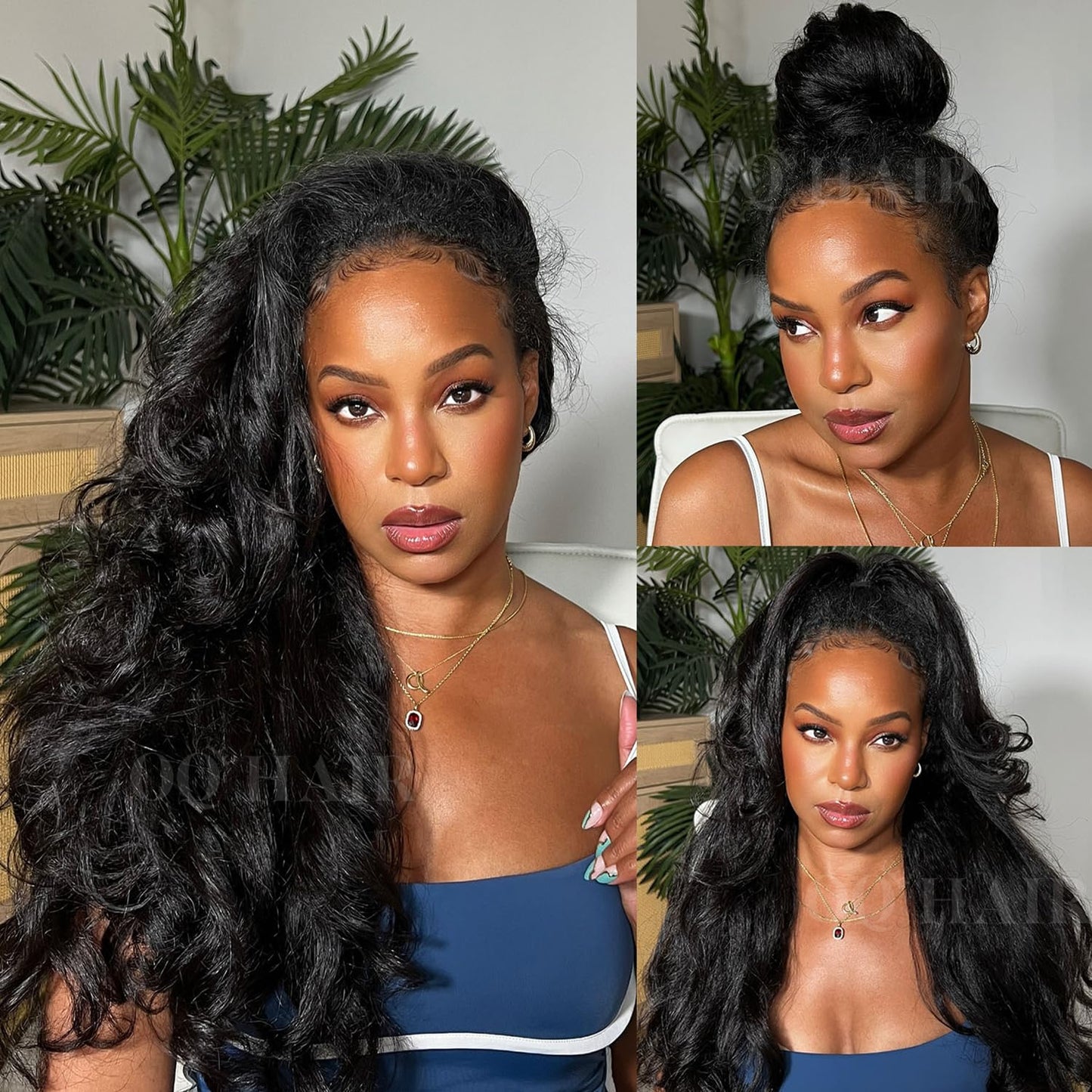 Kinky Straight Half Wig - 180% Density Human Hair | Adjustable Drawstring, Beginner-Friendly, 18 Inch