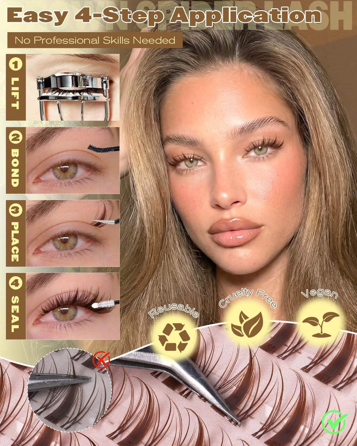 Manga Lash Clusters - Wispy Spiky Eyelash Extensions | C Curly Fairy Style, 8-16MM for DIY Beginners