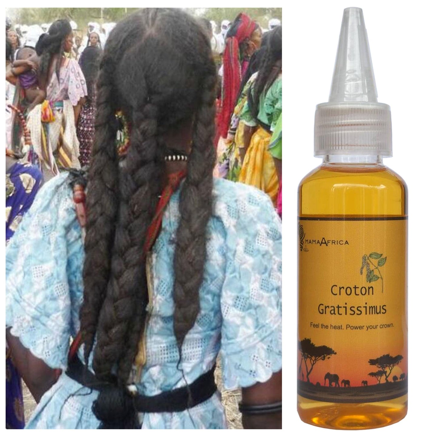 West African Scalp Awaken Oil — Herbal Blend with Castor and Rosemary for Fuller-Looking & Stronger-Feeling 3C–4C Kinky & Coily Hair