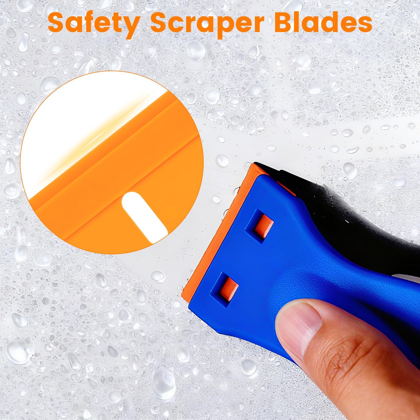 Aleric 200Pieces Plastic Razor Blades, Double Edged Plastic Blade for Scraper, Safety Razor Blades for Removing Labels, Stickers, Cleaning Glass Window, Replacement Scraper Blades