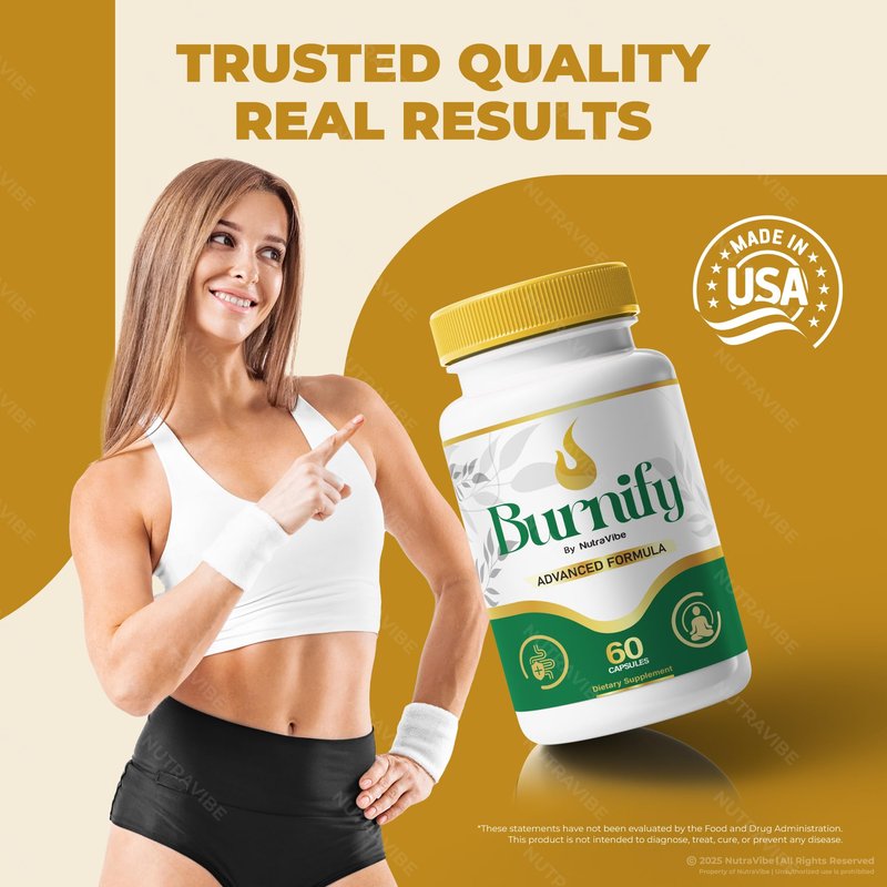 NutraVibe Burnify Capsules – Daily Balance & Energy Support Supplement | Natural Formula for Healthy Body Shape, Digestion & Active Lifestyle | Easy-to-Swallow, Non-Habit Forming (60 Capsules)