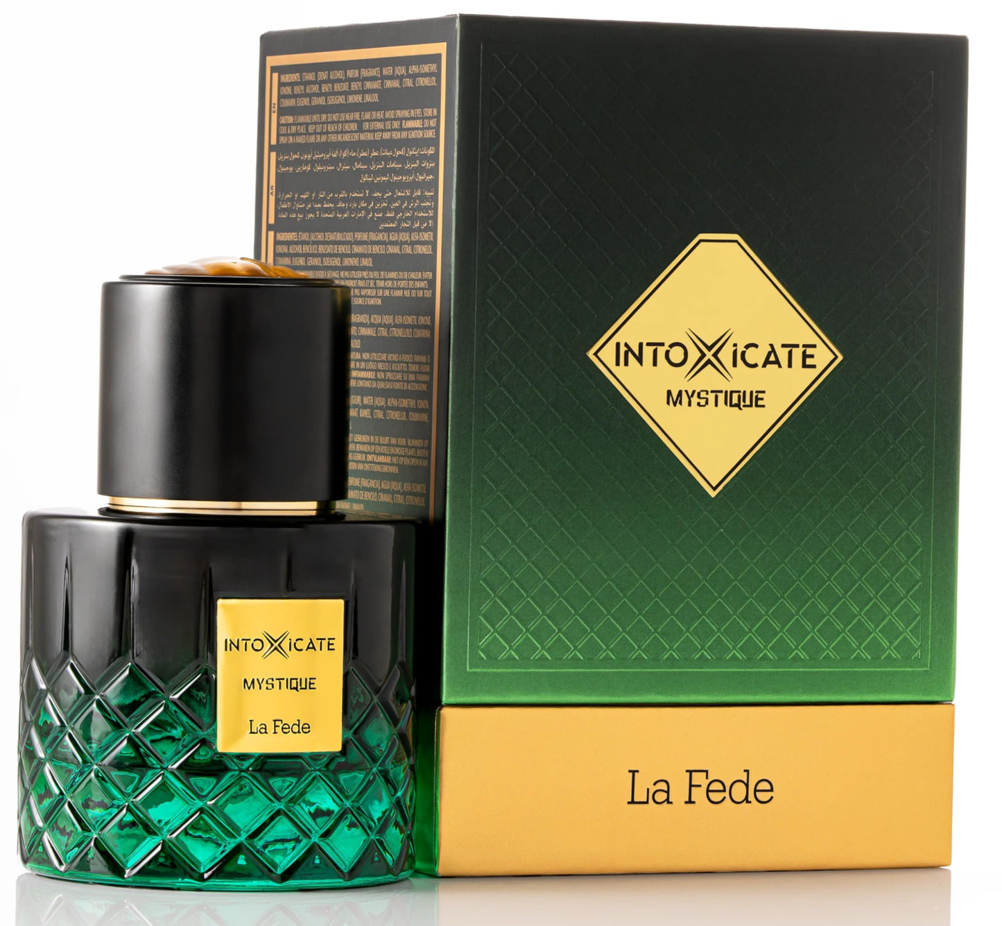 Khadlaj La Fede Intoxicate Mystique – Fresh, Woody, Balsamic, Vanilla – Extrait de Parfum Spray Long-Lasting Fragrance for Men, 3.4 Ounce / 100ml