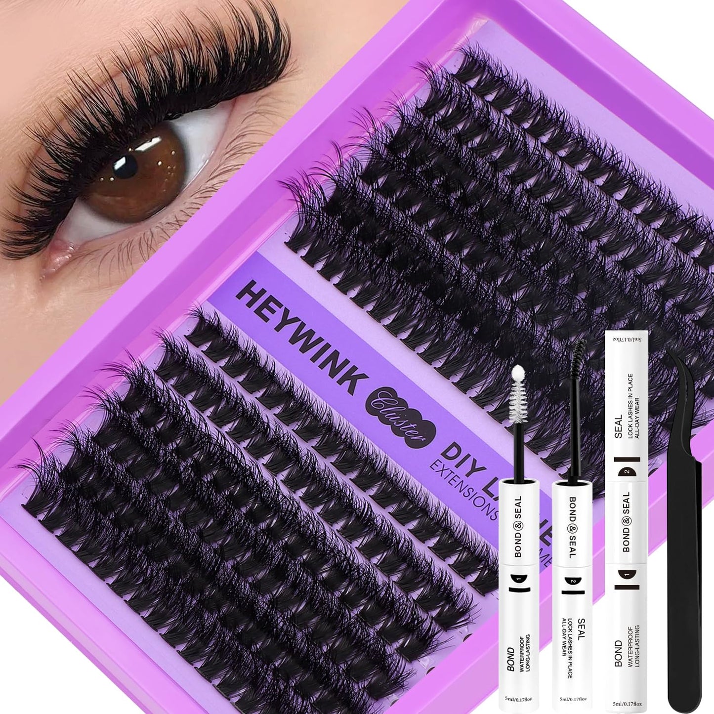 Lash Clusters Kit - 80D & 100D Individual D Curly Eyelash Extensions | DIY Thick False Lashes 10-18mm