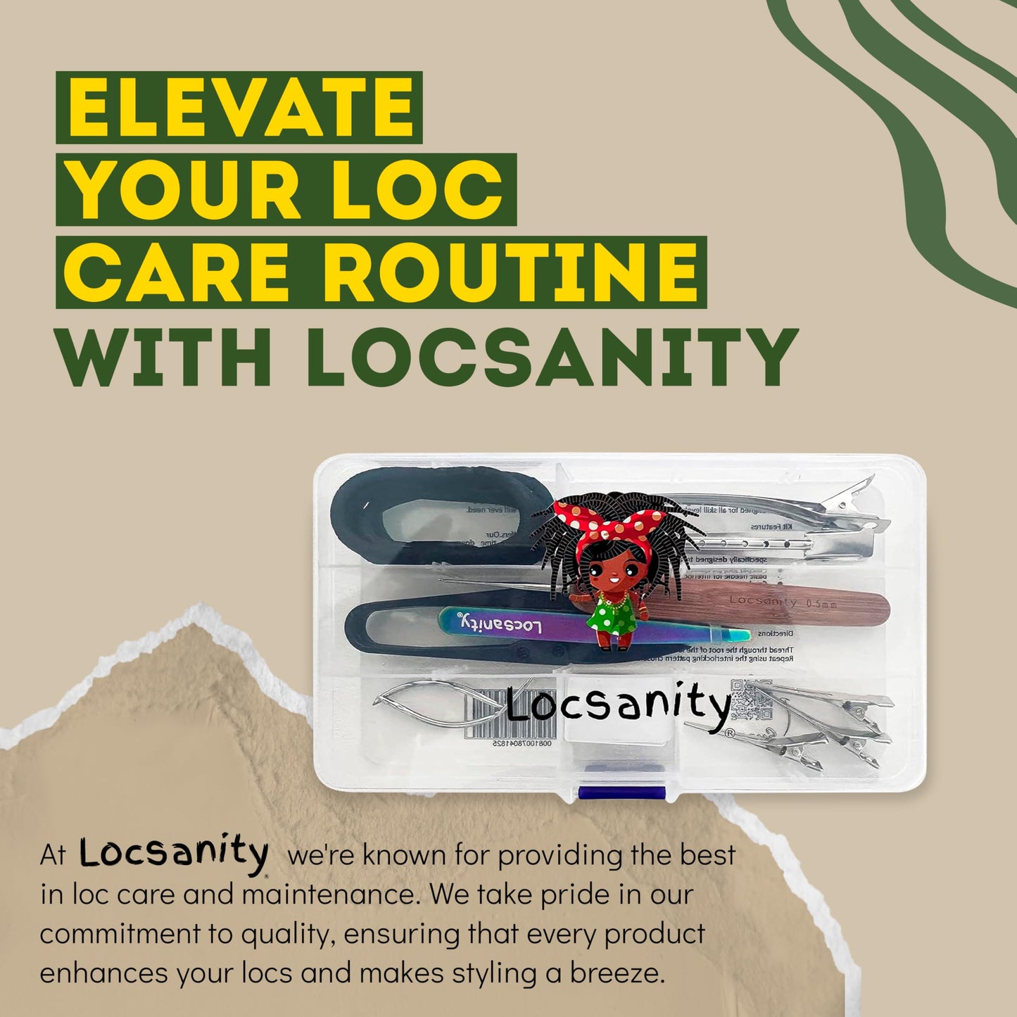 Locsanity Dreadlock Retightening and Interlocking Tool Kit for Sisterlocks - Dual-Ended Metal Crochet Needle for Microlocks, Small & Medium Locs Maintenance