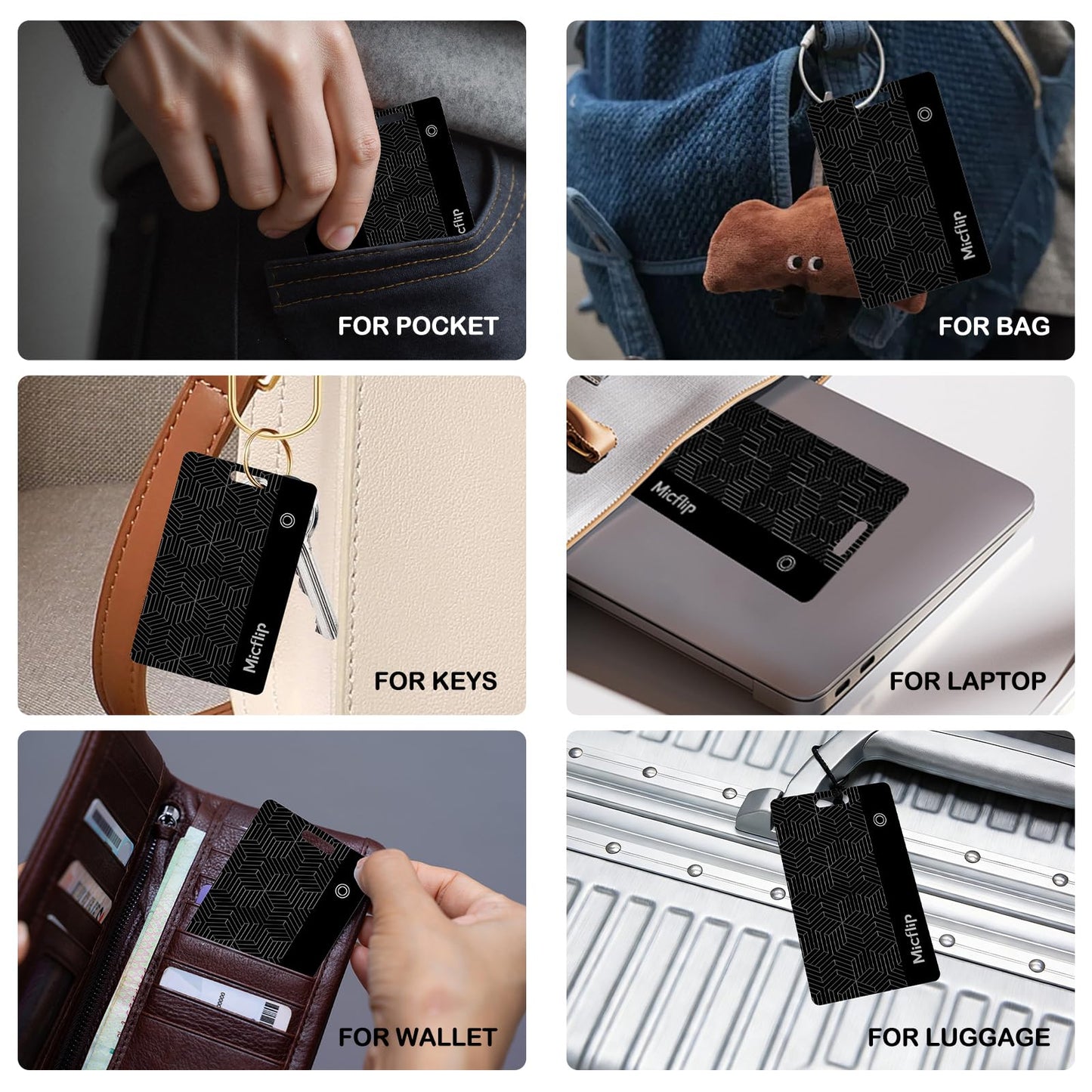 MICFLIP MFi Certified Wallet Tracker Card, Works with Apple Find My
