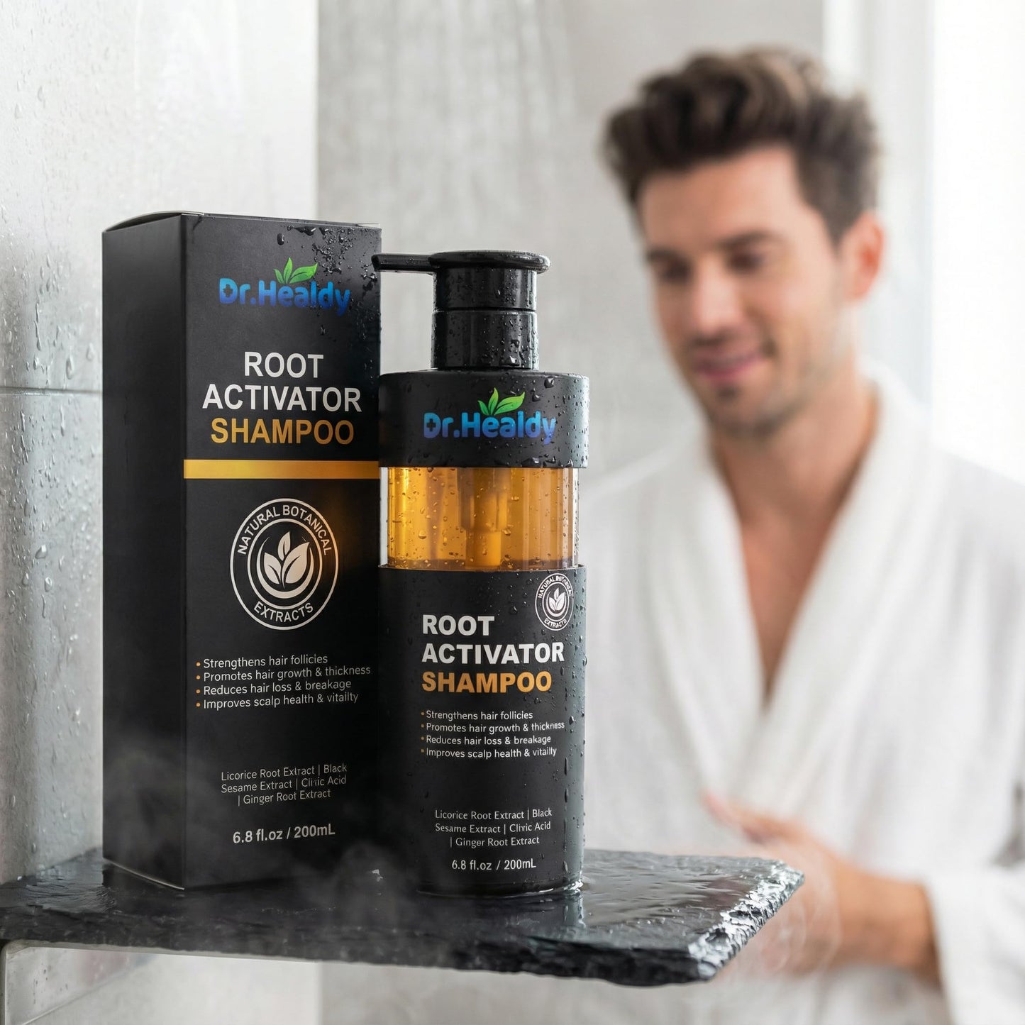 Dr. Healdy Root Activator Shampoo for Men-Hair Growth Shampoo for Hair Loss and Thinning Hair,Sulfate Free-13.6 fl oz / 400 mL