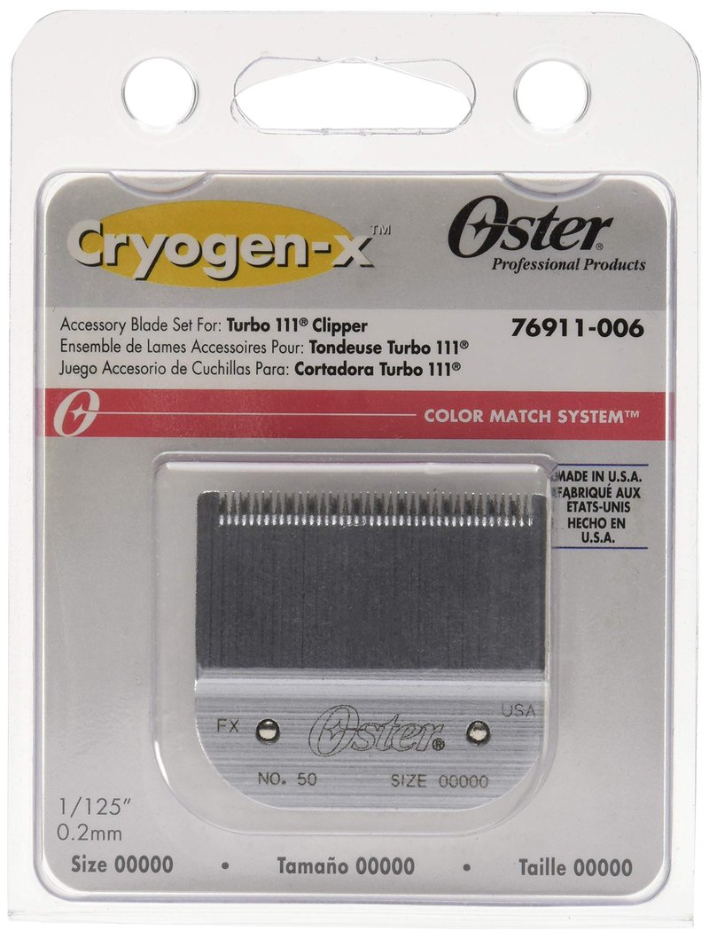 OSTER Cryogen-X Blade Set for Turbo 111 Clipper Size 00000 (1/125 inch/0.2mm) (Model: 76911-006)