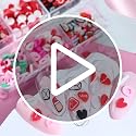 Valentine Nail Art Charms Set with Heart Lips Envelopes for DIY Manicure