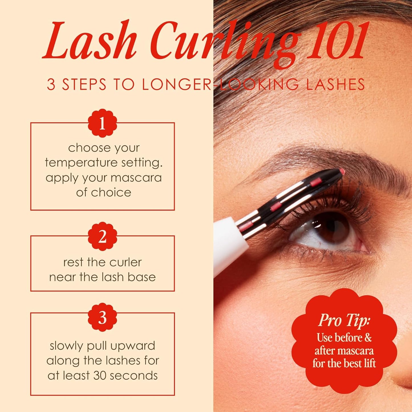 Grande Cosmetics Heated Lash Curler - Rechargeable & Travel-Friendly | 2 Heat Settings, White