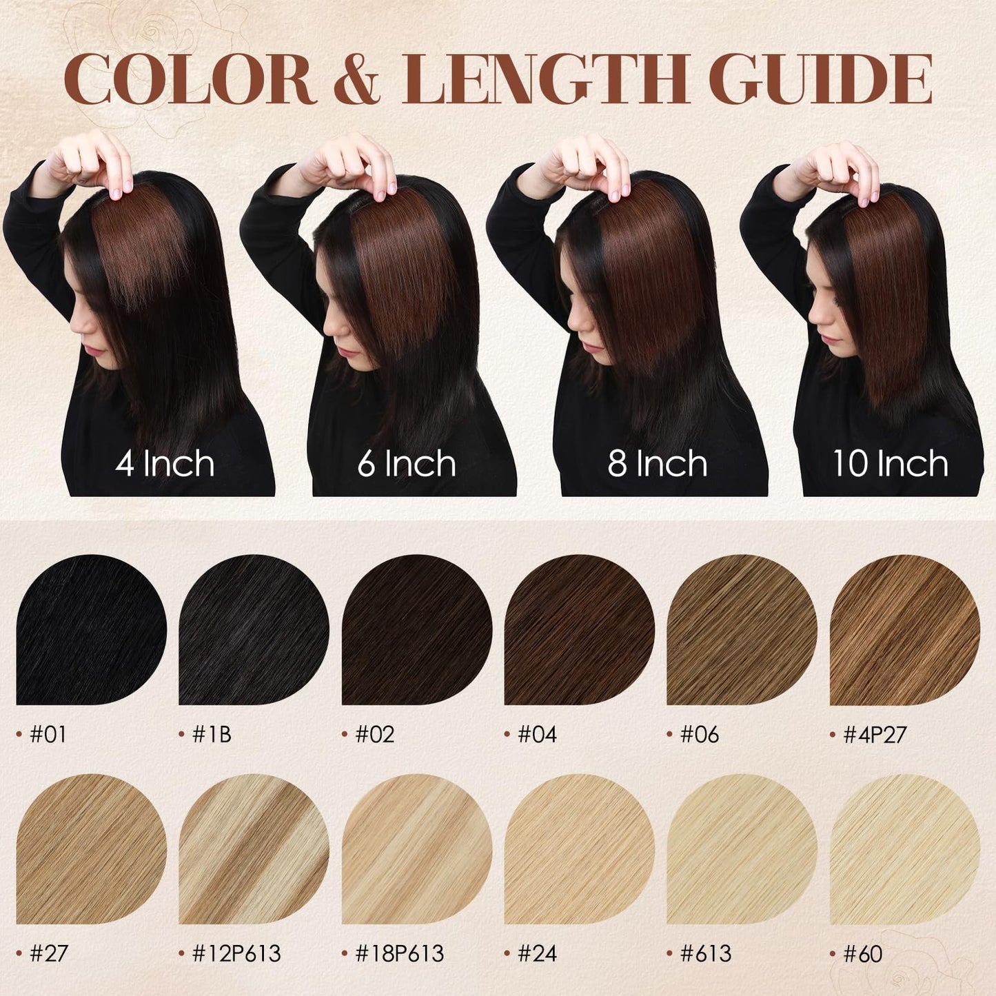 Charites Clip in Hair Extensions Real Human Hair Short Extensions for Women Adding Volume 2 Pcs Invisible Clip on Hairpieces with Thinning 6 Inch Medium Brown