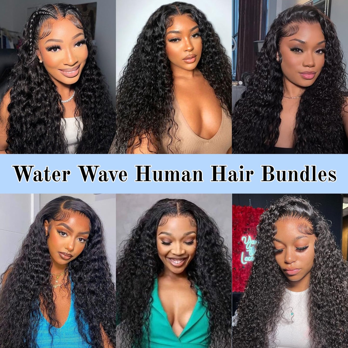 Water Wave Human Hair Bundles 20 22 24 Inch 12A Curly Bundles Human Hair 100% Unprocessed Brazilian Virgin 3 Bundles Wet and Wavy Weave Extensions