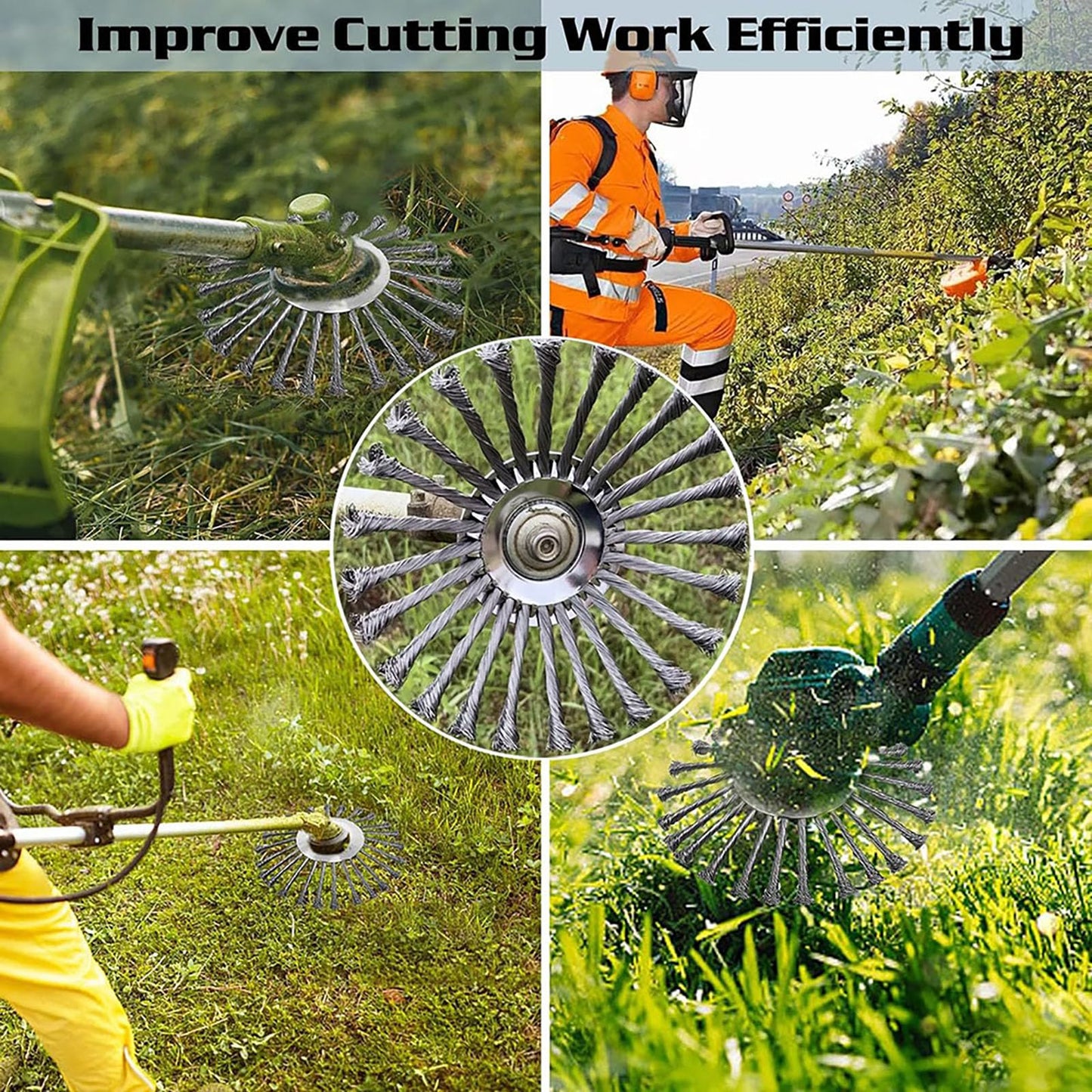 OFCOX 10" Indestructible Steel Wire Grass Trimmer Head,Weed Wacker Blade Eater, Weed Wacker Head Attachments,Weeding Disc Blade,Compatible with Stihl, Husqvarna,String Trimmers, Gardening Lawnmower