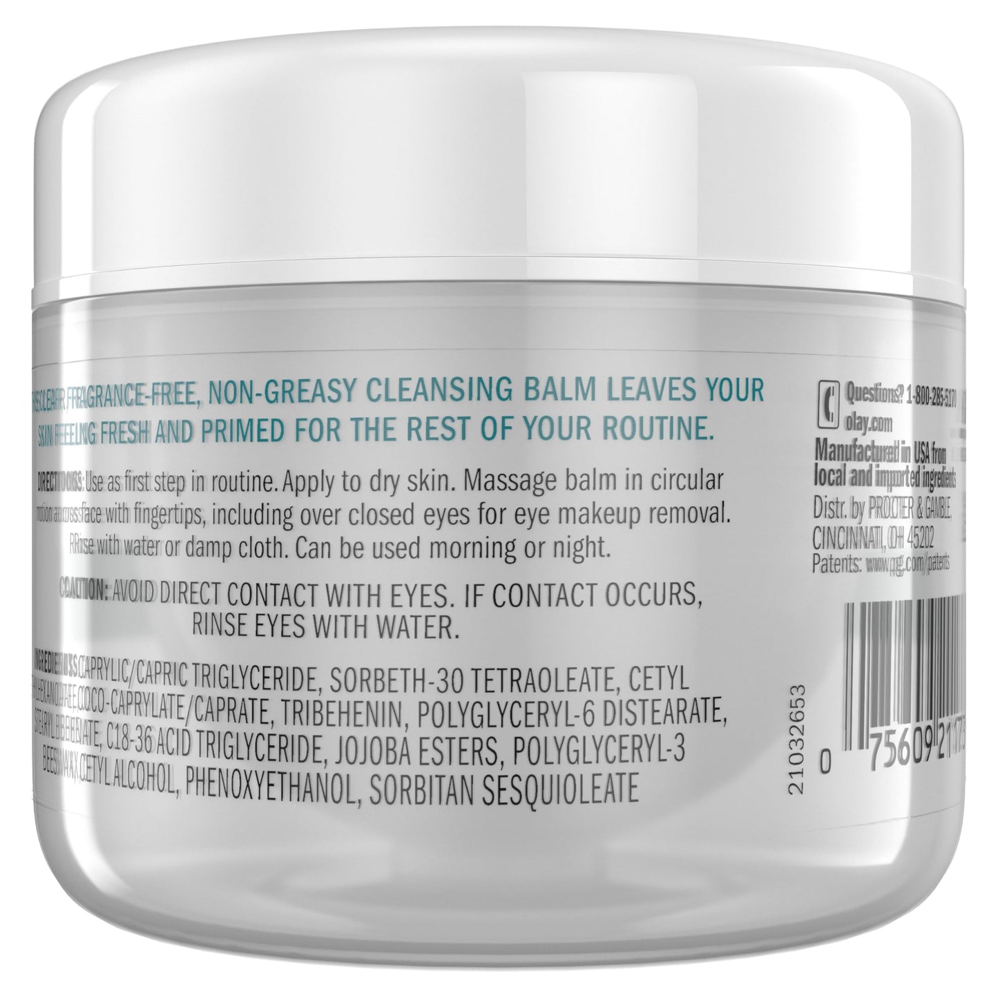 Olay Gentle Cleansing Balm Makeup Remover, Fragrance Free, 3.4 fl oz, Hydrating Face Cleanser Removes Makeup, Sunscreen and Oil