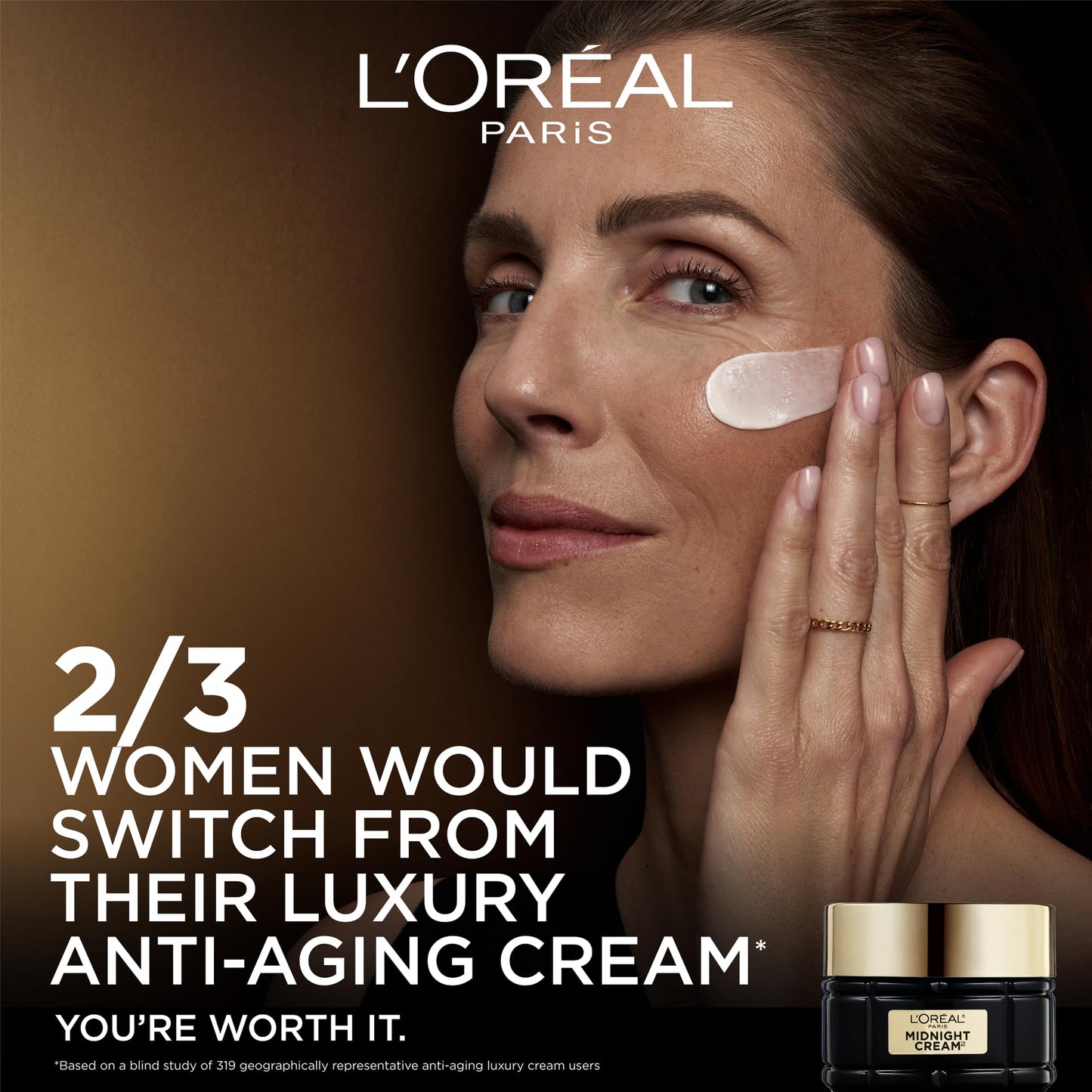 L'Oreal Paris Age Perfect Anti-Aging Midnight Face Cream, Fragrance-Free Face Moisturizer with Shea Butter and Antioxidants to Reduce Wrinkles and Firm Skin, 1.7oz + Serum Sample
