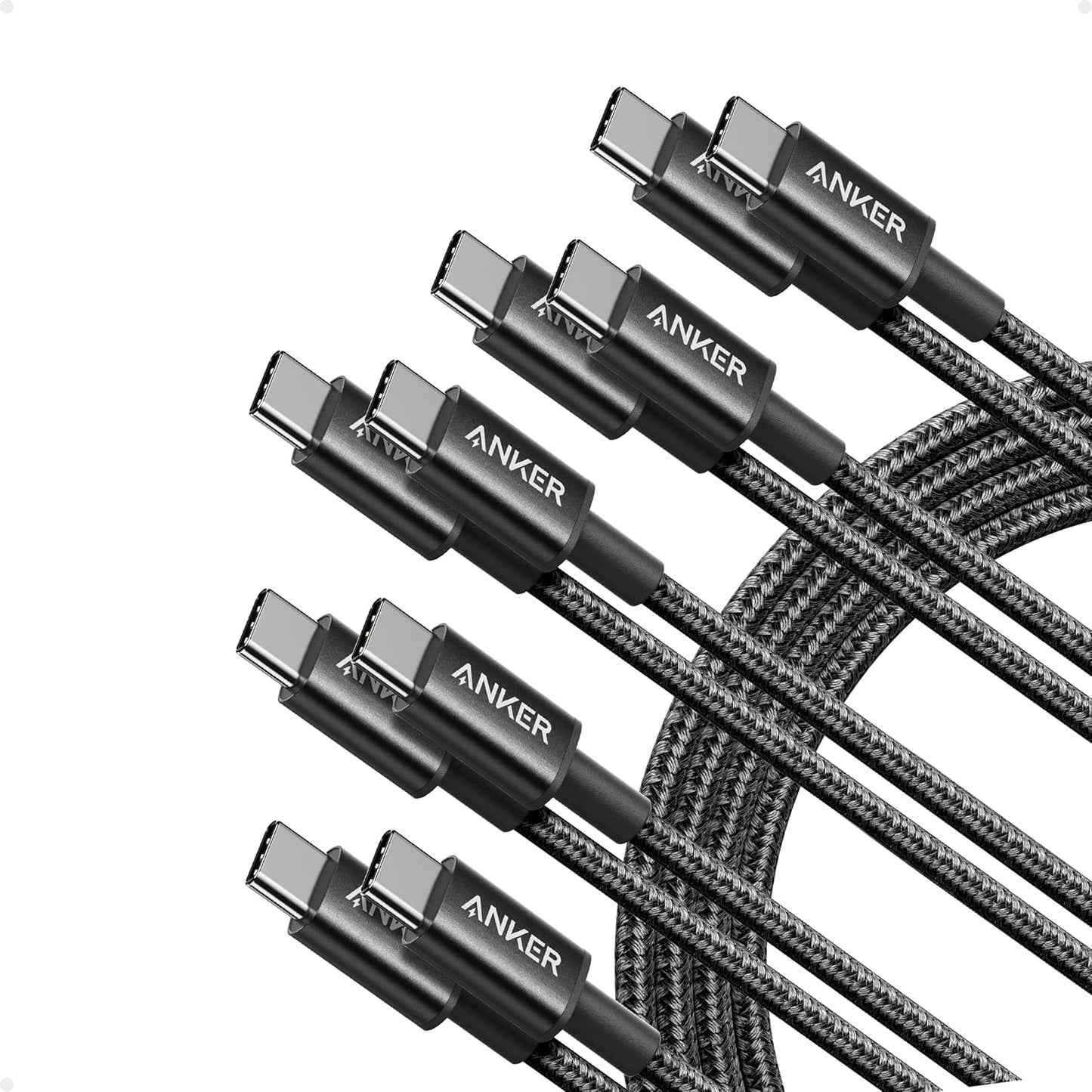 Anker USB C to USB C Fast Charging Cable - 60W Power Delivery | 6 FT, 2-Pack, Compatible with iPhone 17, iPad Mini 6, and More (Black)