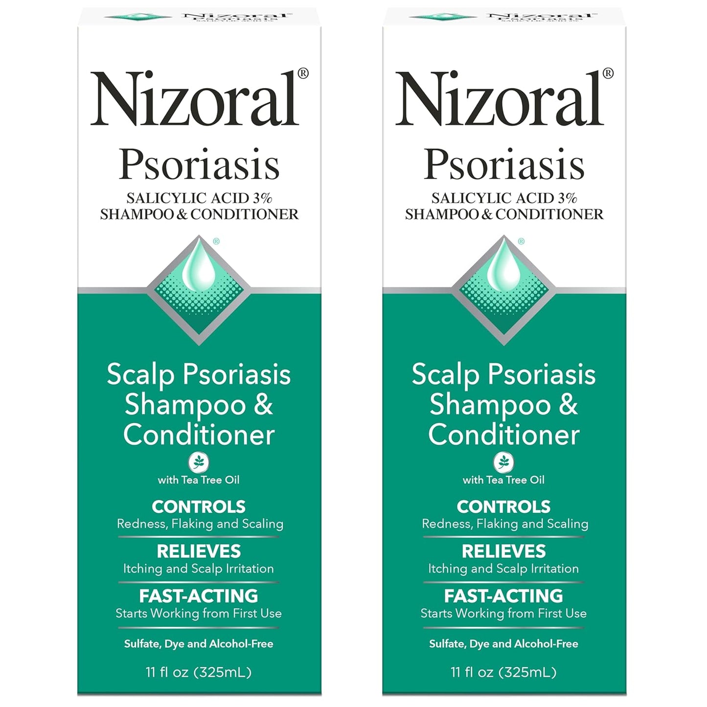 Nizoral Psoriasis Shampoo & Conditioner - Gentle Scalp Treatment for Itching & Flaking | 11 Oz, Salicylic Acid & Tea Tree Oil