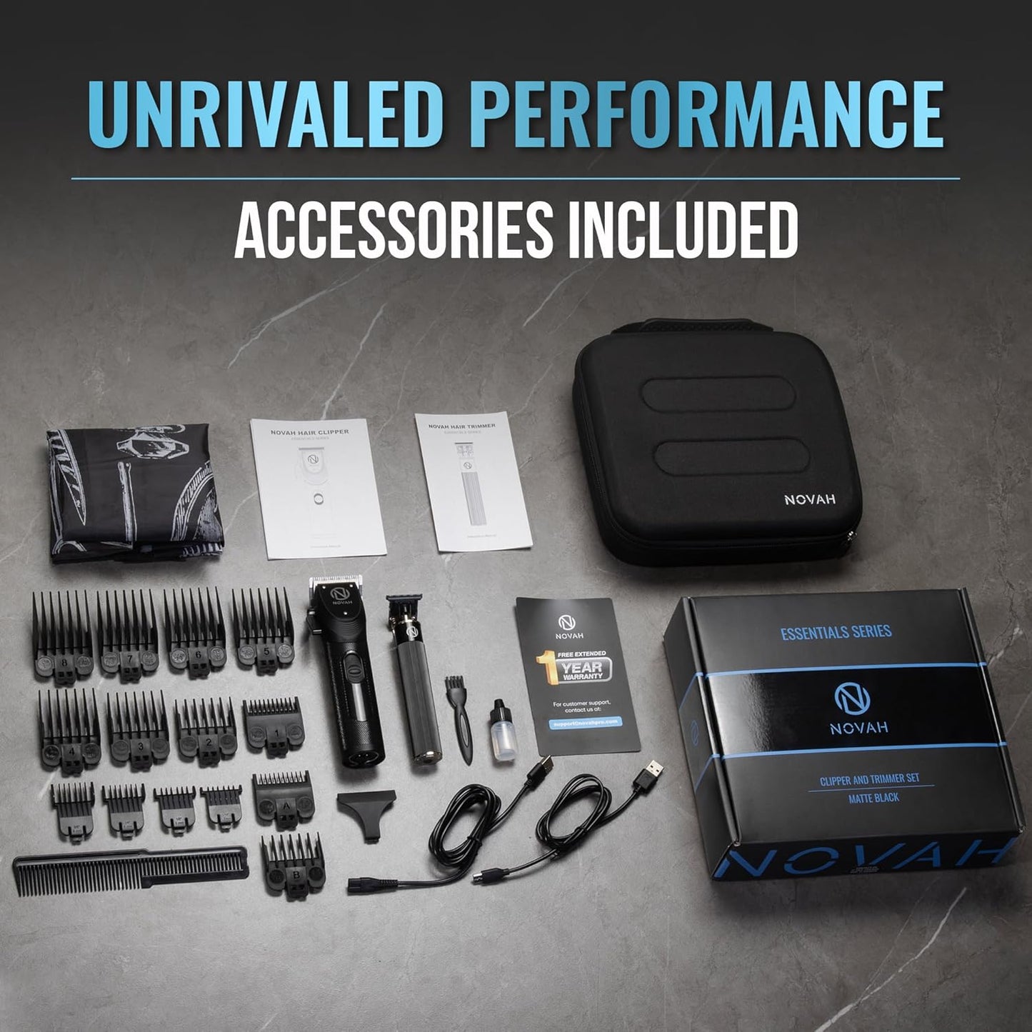 Professional Hair Clippers for Men - Cordless Barber Trimmer Set | Fade Haircut Kit
