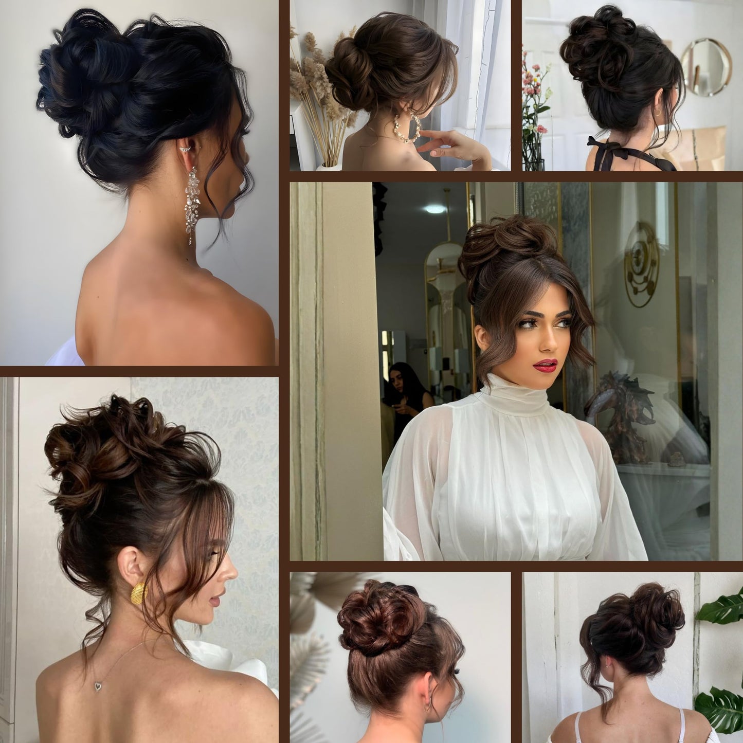 FAYDERS 1PCS Messy Bun Hair Piece Wavy Curly Thick Updo Hairpiece Synthetic Chignon Hair Bun Scrunchies Extension for Women