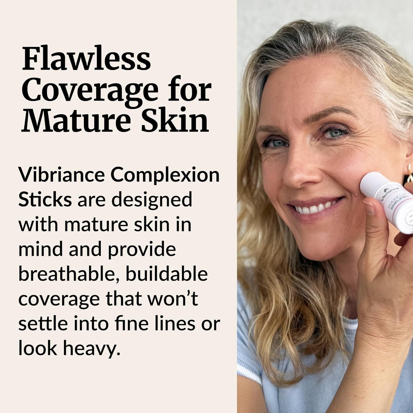 Vibriance Complexion Sticks - Foundation for Mature Skin | Sheer Buildable Coverage Makeup - Warm Medium