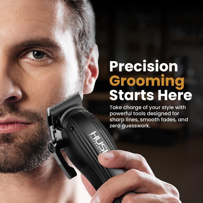 HUSH PROFESSIONAL Cordless Hair Clipper for Men - Hair Buzzer Cordless Clipper Set, Barbers Tools, Men's Grooming Professional Set with LED Display