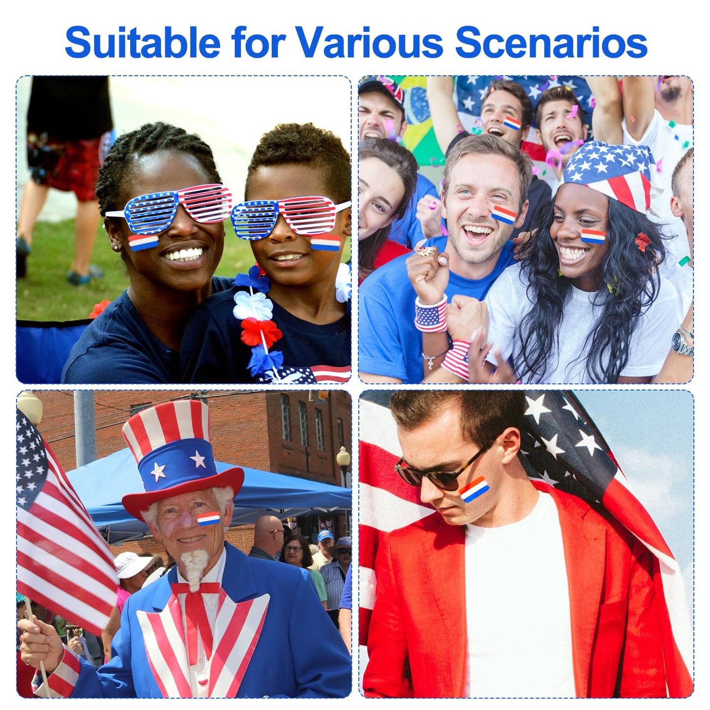 2pcs Patriotic 4th of July Face Paint, Blue White & Red Softball Baseball Face Paint Stick USA American Flag Independence Day & Sports Events Stuff for Athletes Men Women