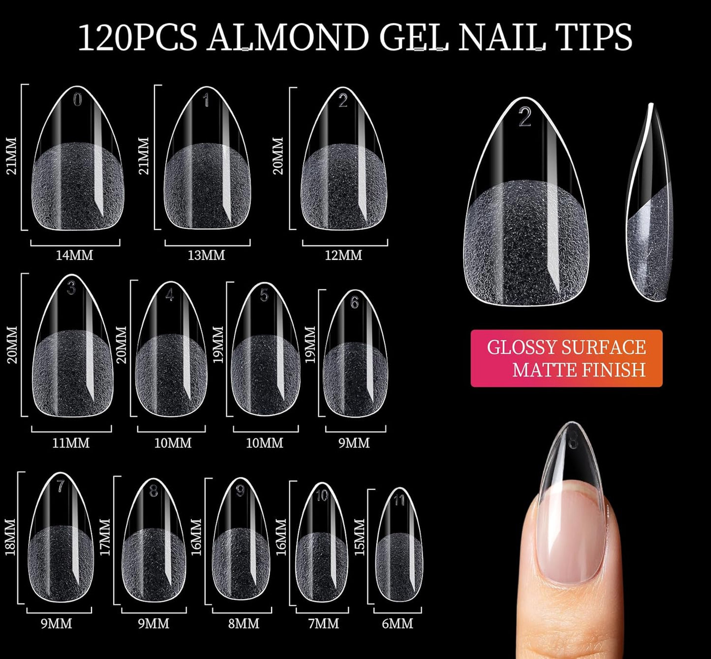FANDAMEI Nail Art Kit - Complete Nail Design Tools with Brushes, Dotting Tool, Palette | Almond Gel Tips & Glue Set