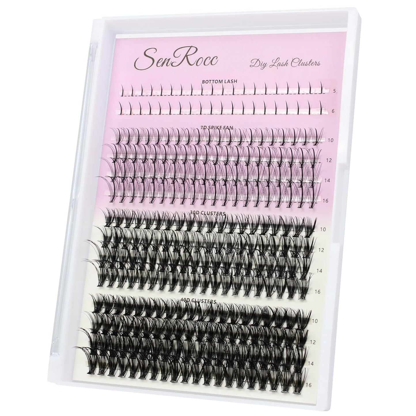 Wispy Individual Lash Clusters - DIY Eyelash Extensions for Natural Look | 8-14mm D Curve Mixed Tray