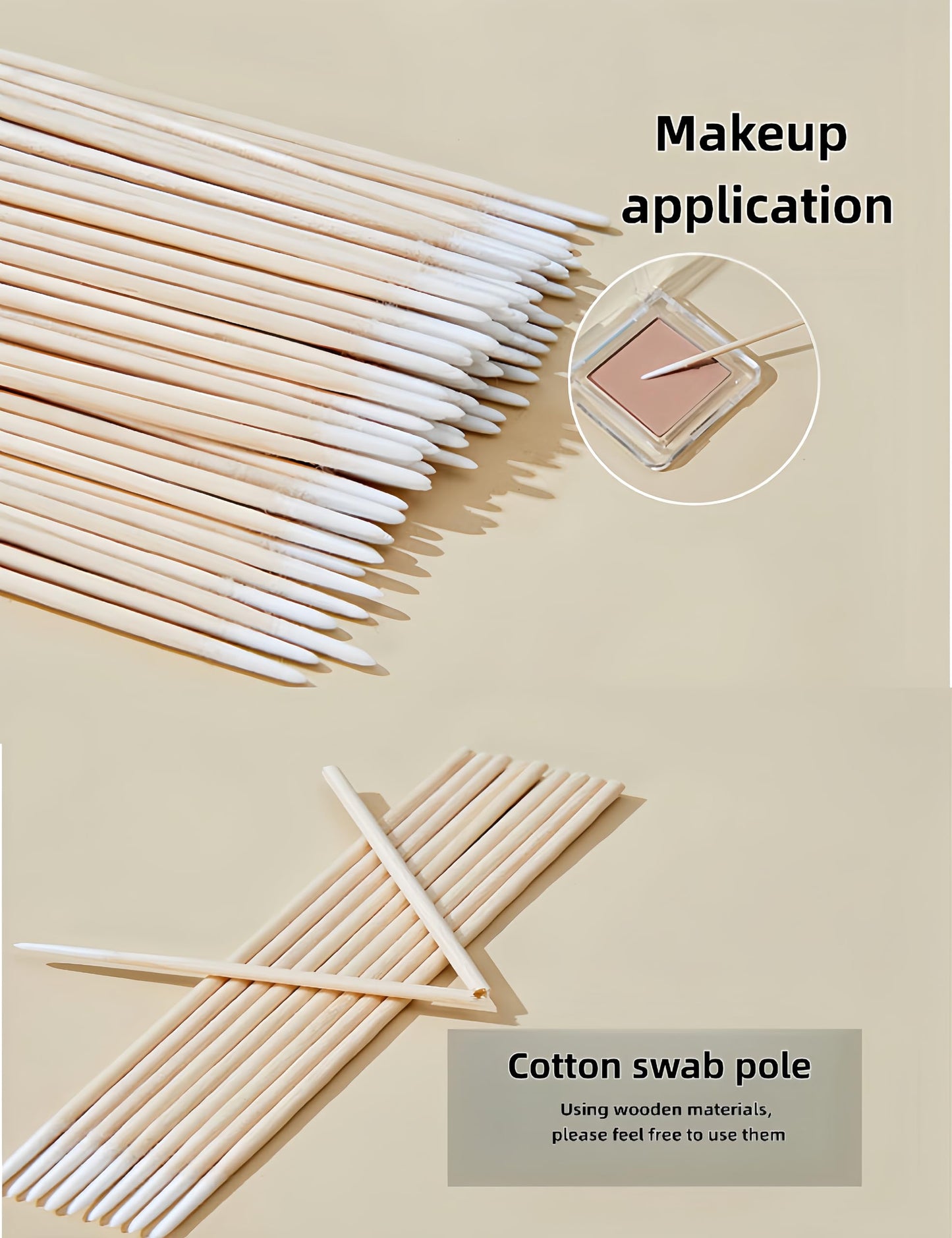 Pavnso 800PCS Pointed Cotton Swabs, Pointed Qtips, Precision Tip Wooden Stick Swabs for Makeup, Tattoo & Permanent Supplies
