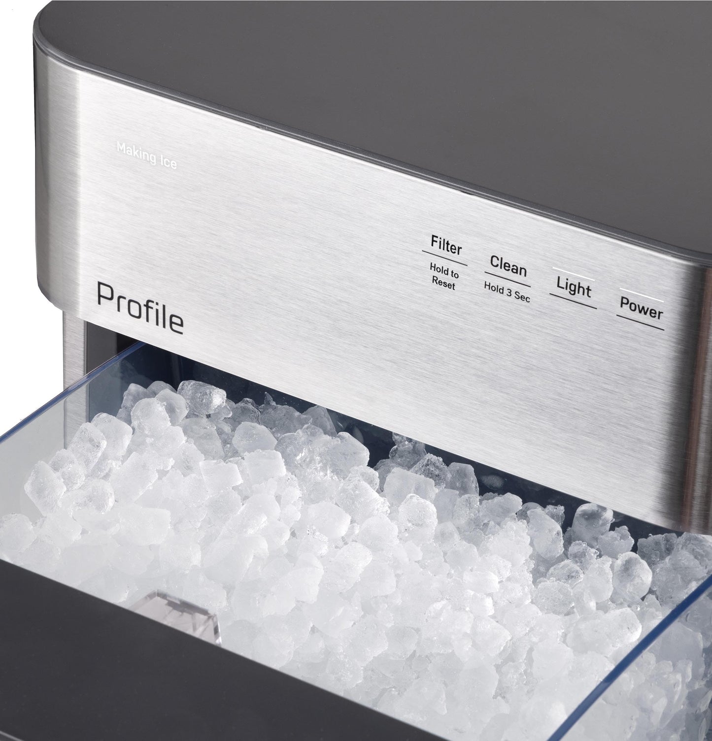 GE Profile Opal 2.0 Ultra Nugget Ice Maker with .75 Gallon Side Tank and Scale Inhibiting Filter, Scoop Included, 38 lbs in 24 Hours, Pellet Ice Machine with WiFi & Smart Connected, Stainless Steel