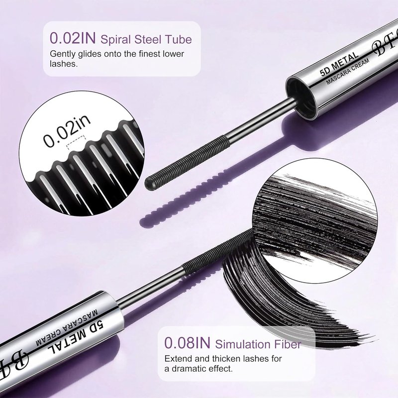Iron Wand Mascara - 5D Curling Waterproof Eyelash Mascara | Long-Lasting Volume & Length, Black