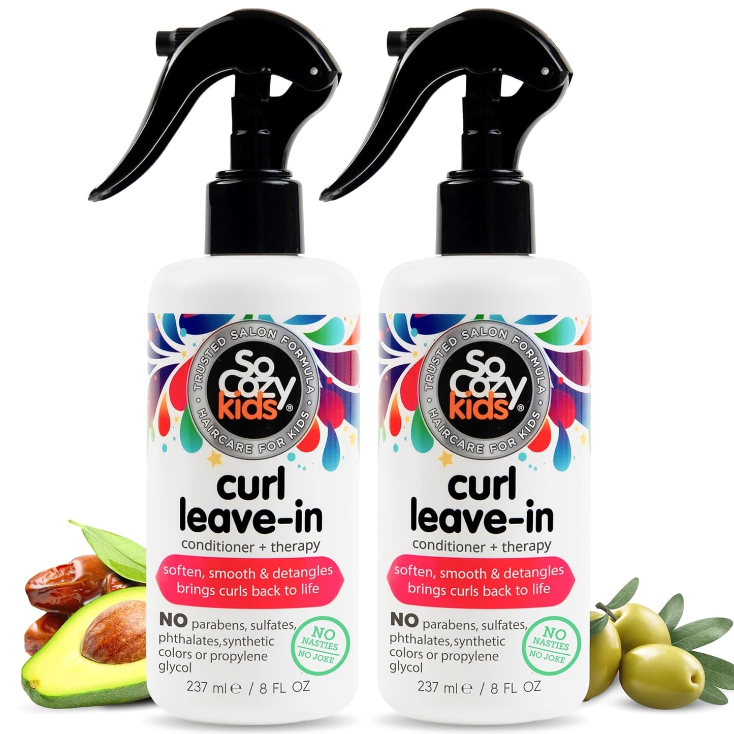 So Cozy Leave-In Conditioner Spray - Paraben-Free Detangler for Kids' Curly Hair | 8 Fl Oz, Nourishing with Keratin & Oils