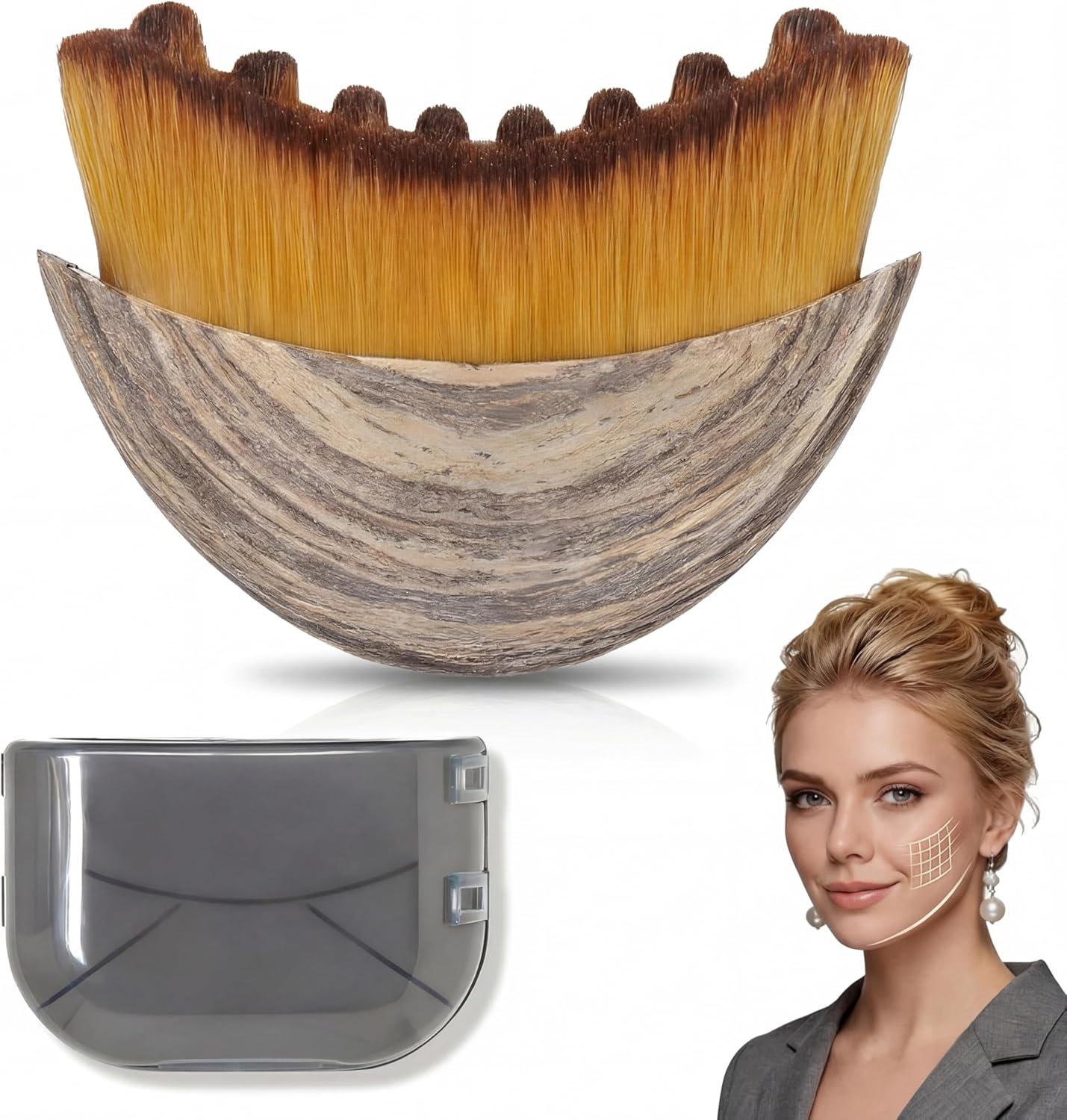 Lymphatic Contour Face Brush Set - Dry Brushing Massager for Drainage & Jawline Sculpting | Ergonomic Design (2PCS)
