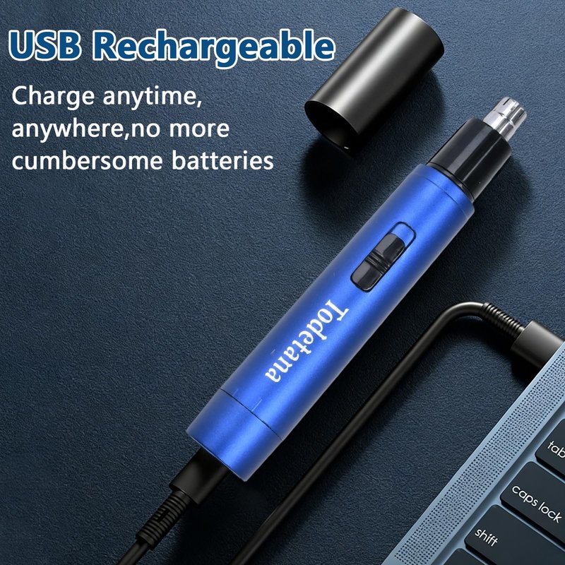 Todetana Nose Hair Trimmer for Men & Women, Painless Electric Nose & Ear Hair Trimmer, 360° Precision Trimming, USB Rechargeable, Easy Clean, Portable Grooming Tool, 2 Pack