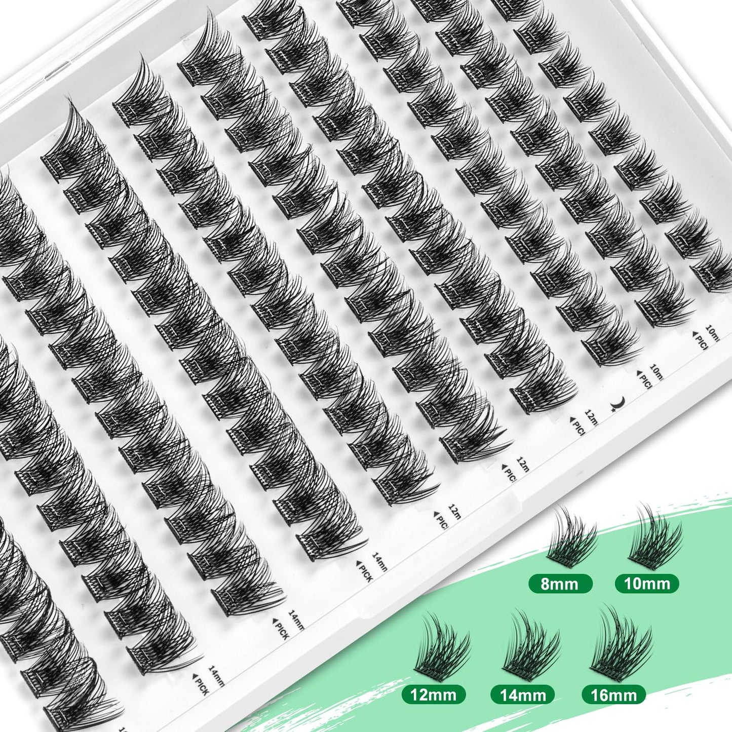 Lash Clusters - 240 Pcs Self-Adhesive Fluffy Cluster Lashes | DIY Extensions 8–16mm for Soft Volume Look