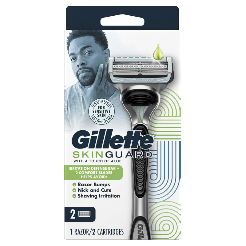 Gillette SkinGuard Men's Razor Handle + 2 Blade Refills