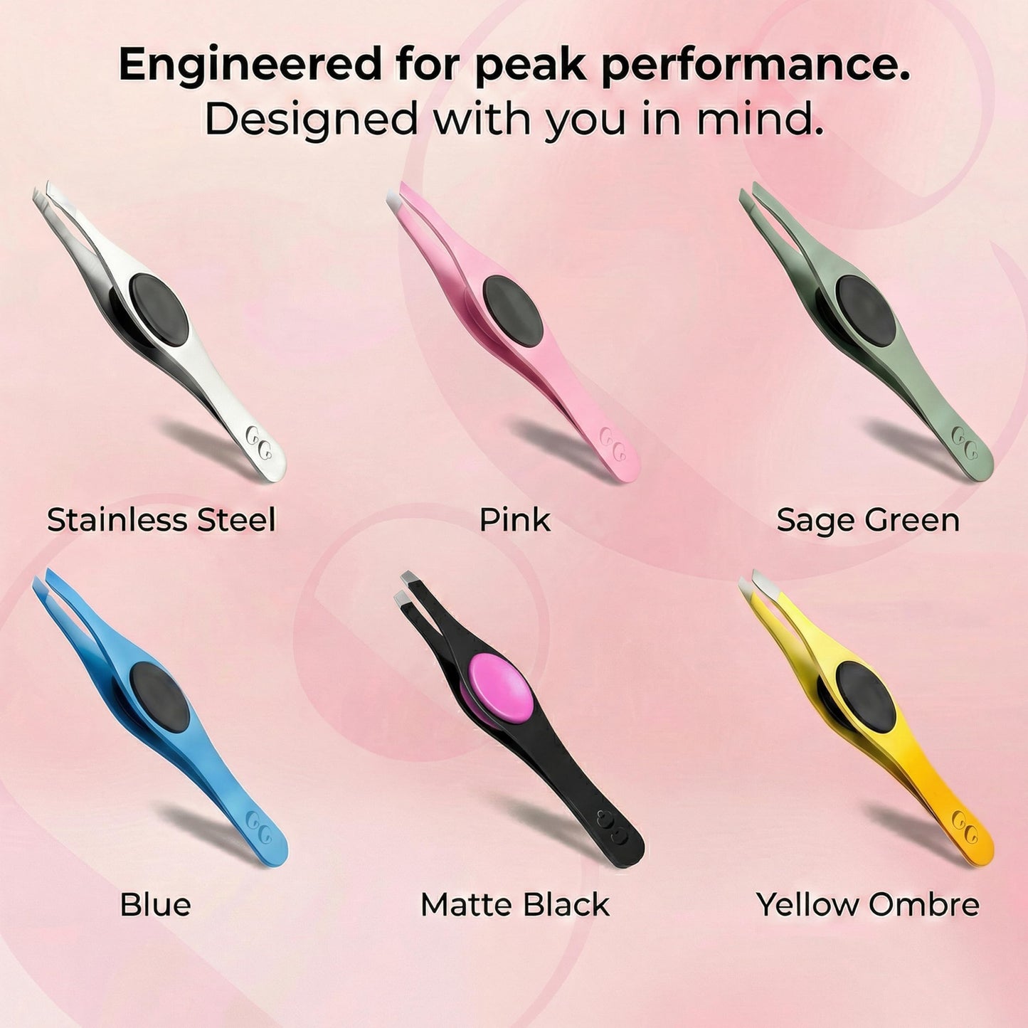 Coco’s Closet Tweezer for Eyebrows – Surgical grade Stainless Steel Slant Pink Tweezer - Precision for Ingrown Hair Removal