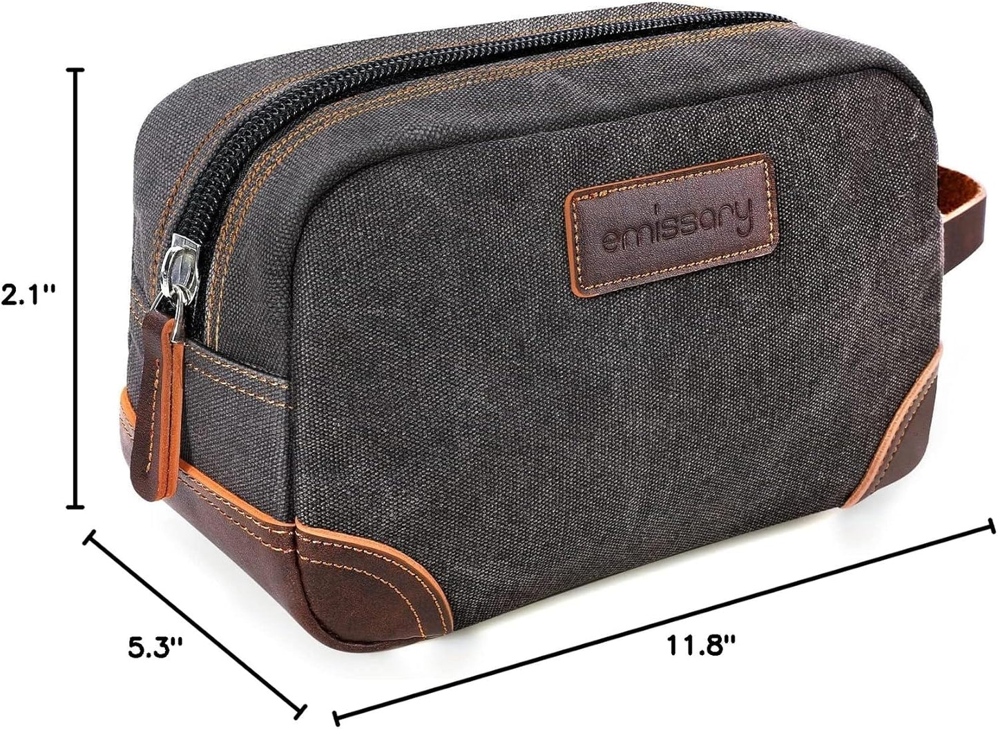 Men's Canvas Toiletry Bag - Water-Resistant Dopp Kit for Travel | Compact Shaving Bag