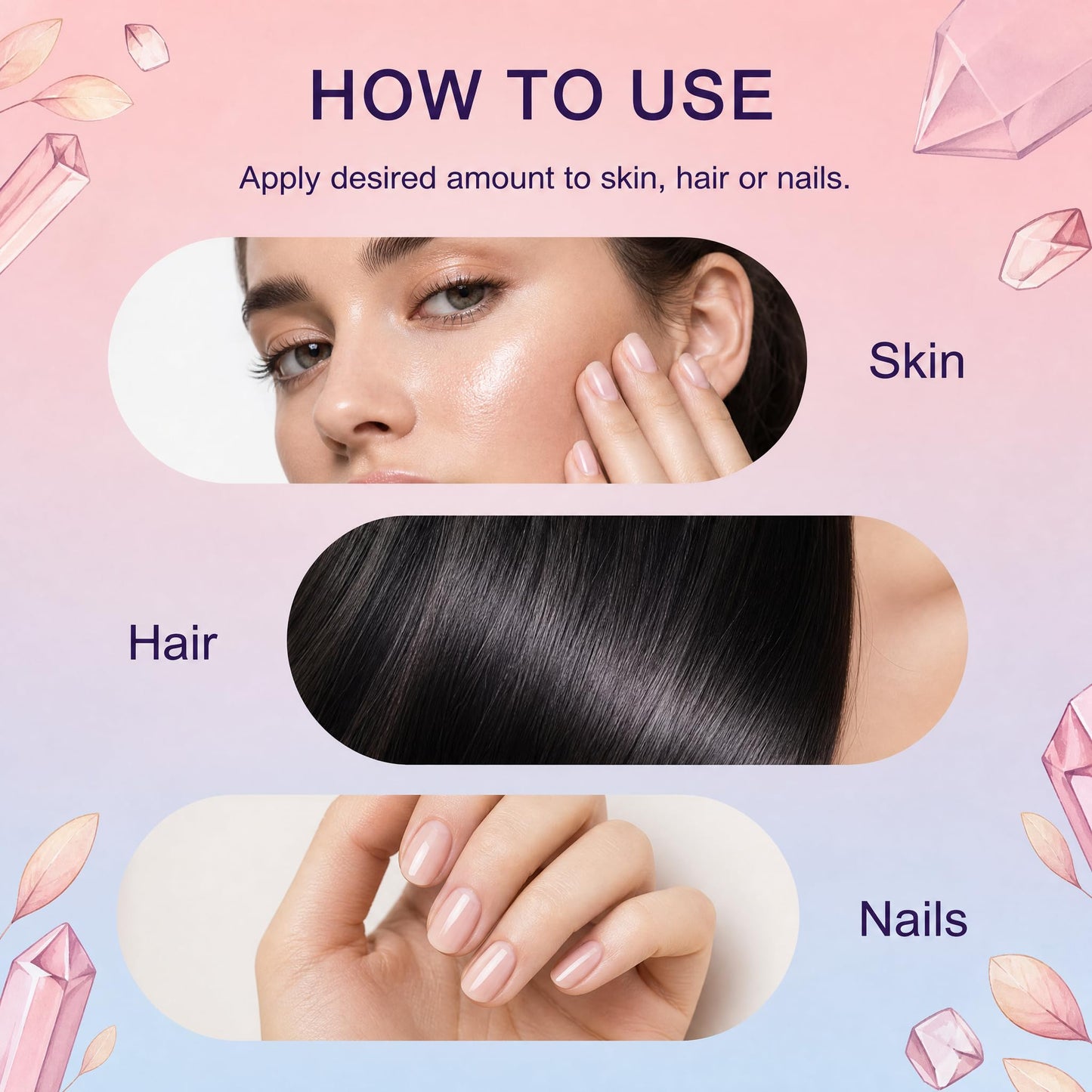 Narvokey Organic Castor Oil Roll On with Rose Quartz Roller, 100% Cold Pressed, Hexane-Free, for Face, Body, Hair, and Eyebrows (1)