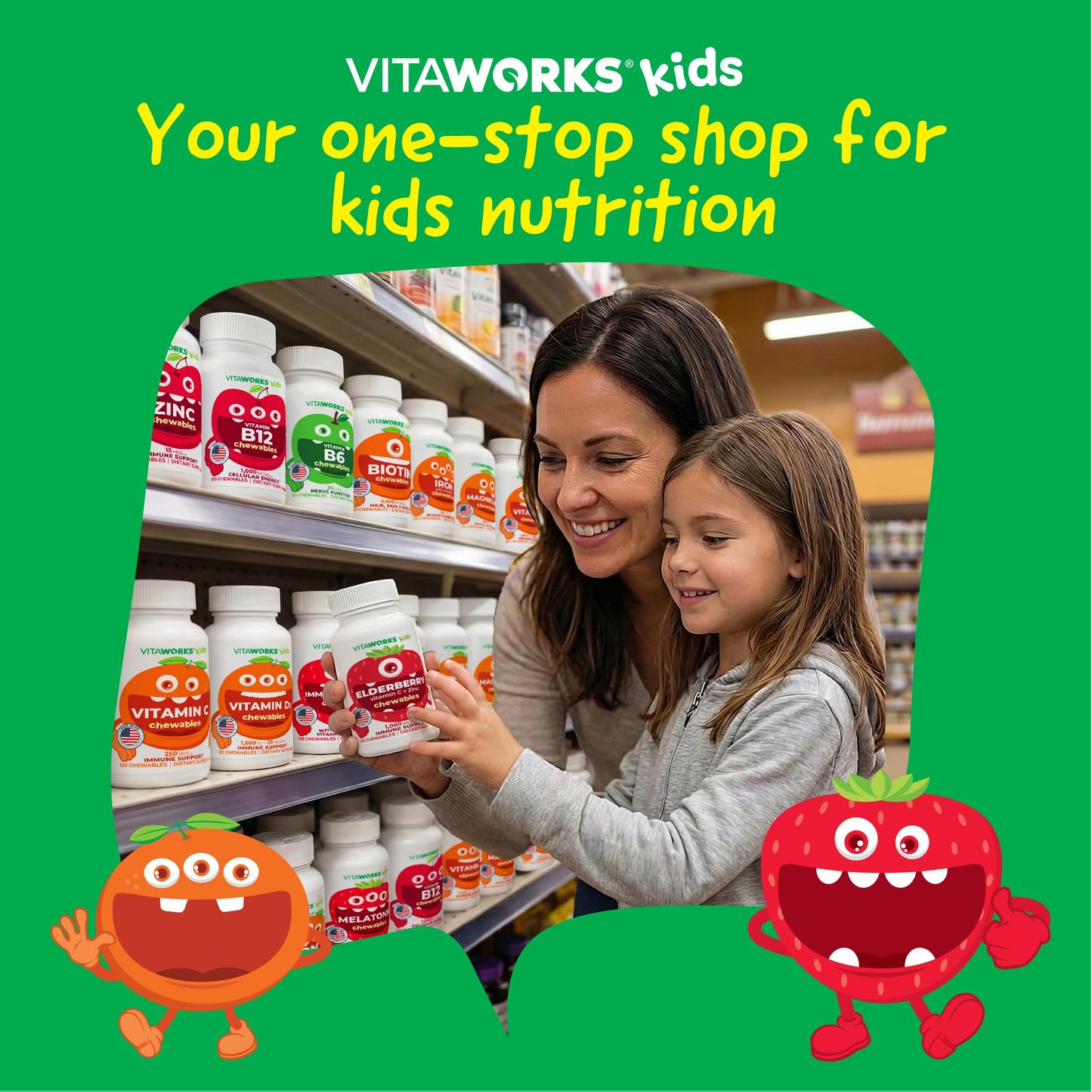 VitaWorks Kids Biotin 5000mcg Chewable Tablets | Tasty Biotin Supplement | Vegan, Non GMO | Hair Growth, Skin and Nail Heath | Hair Vitamins for Kids | 120 Chewables