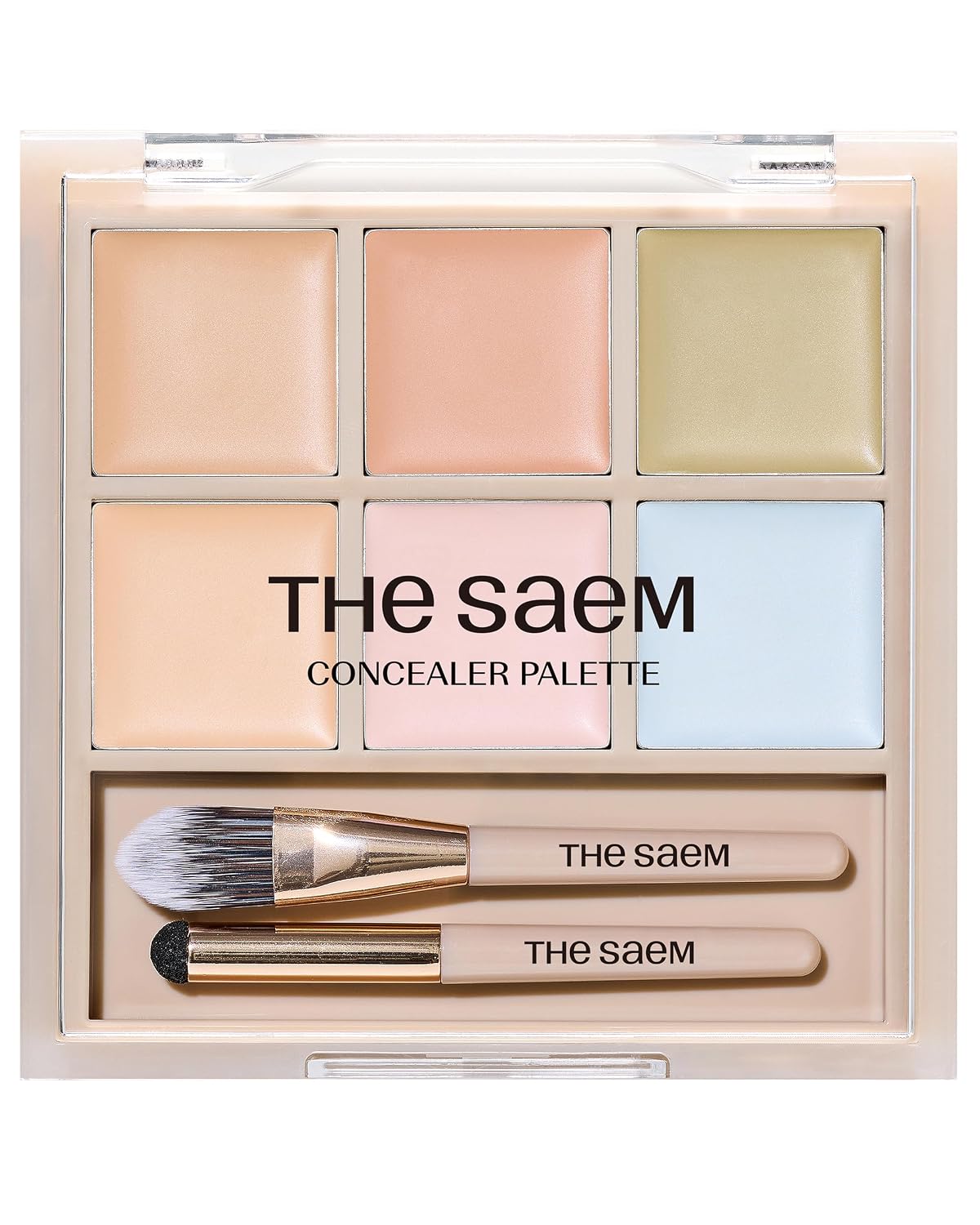 THESAEM Cover Perfection Concealer Palette - 6-Color Multi Concealer for Medium Skin Tones 20-23 | Dual Brush Included