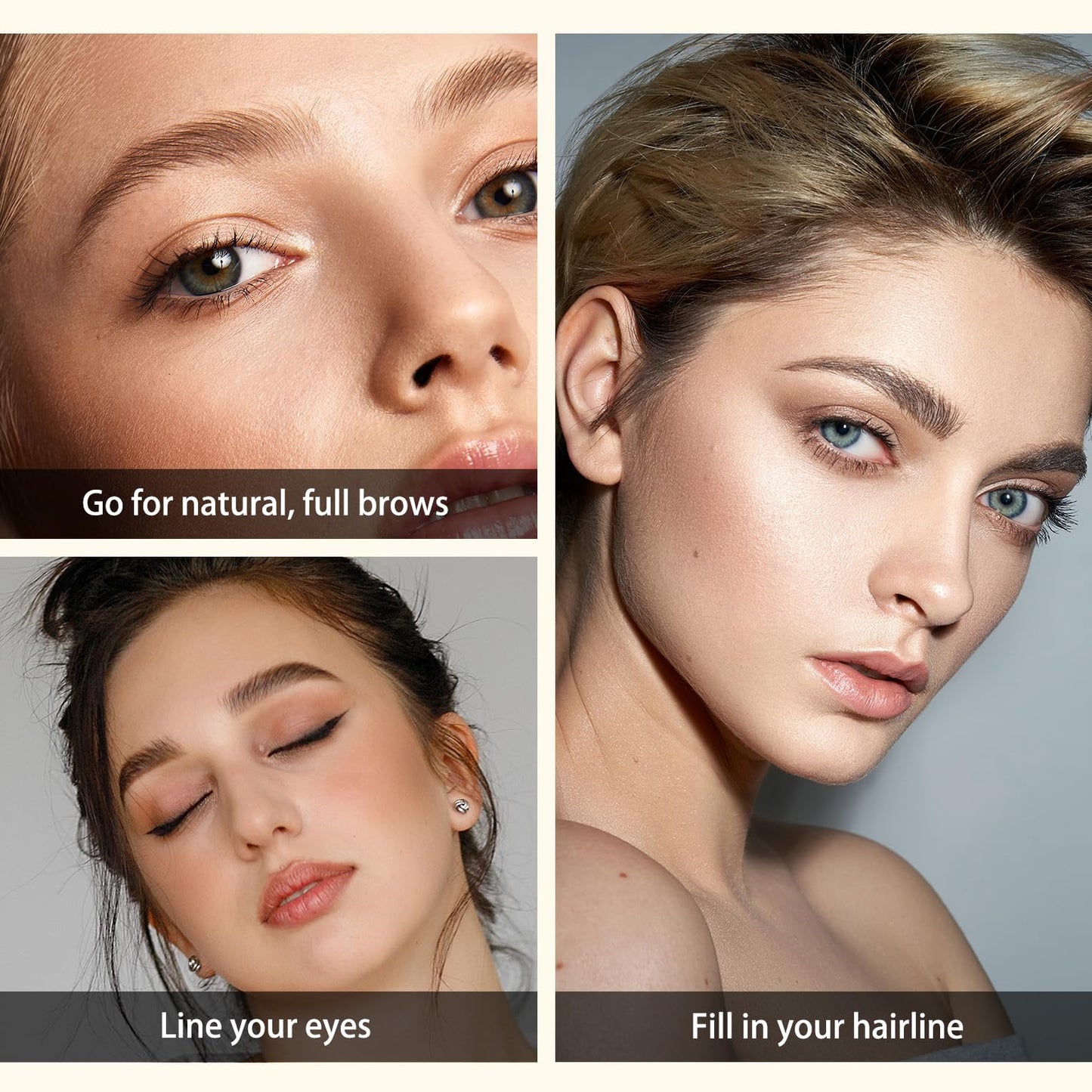 UCANBE 2-in-1 Eyebrow Pen & Gel Eyeliner Pencil – Microblading Eye Brow Pencil with Brow-Fection Angled Brush Tip + 1.5mm Ultra-Fine Eye Liner, Waterproof, Quick-Dry, Long Lasting (Dark Brown)