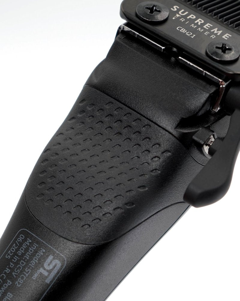 Supreme Trimmer Darkstar 82 Metal Body Clipper w. Magnetic Vector Motor | 180 Min Run Time, 9100 RPM Hair Clipper | Low Noise Professional Barber Clipper DLC Tade Blade | STC82 (Black)