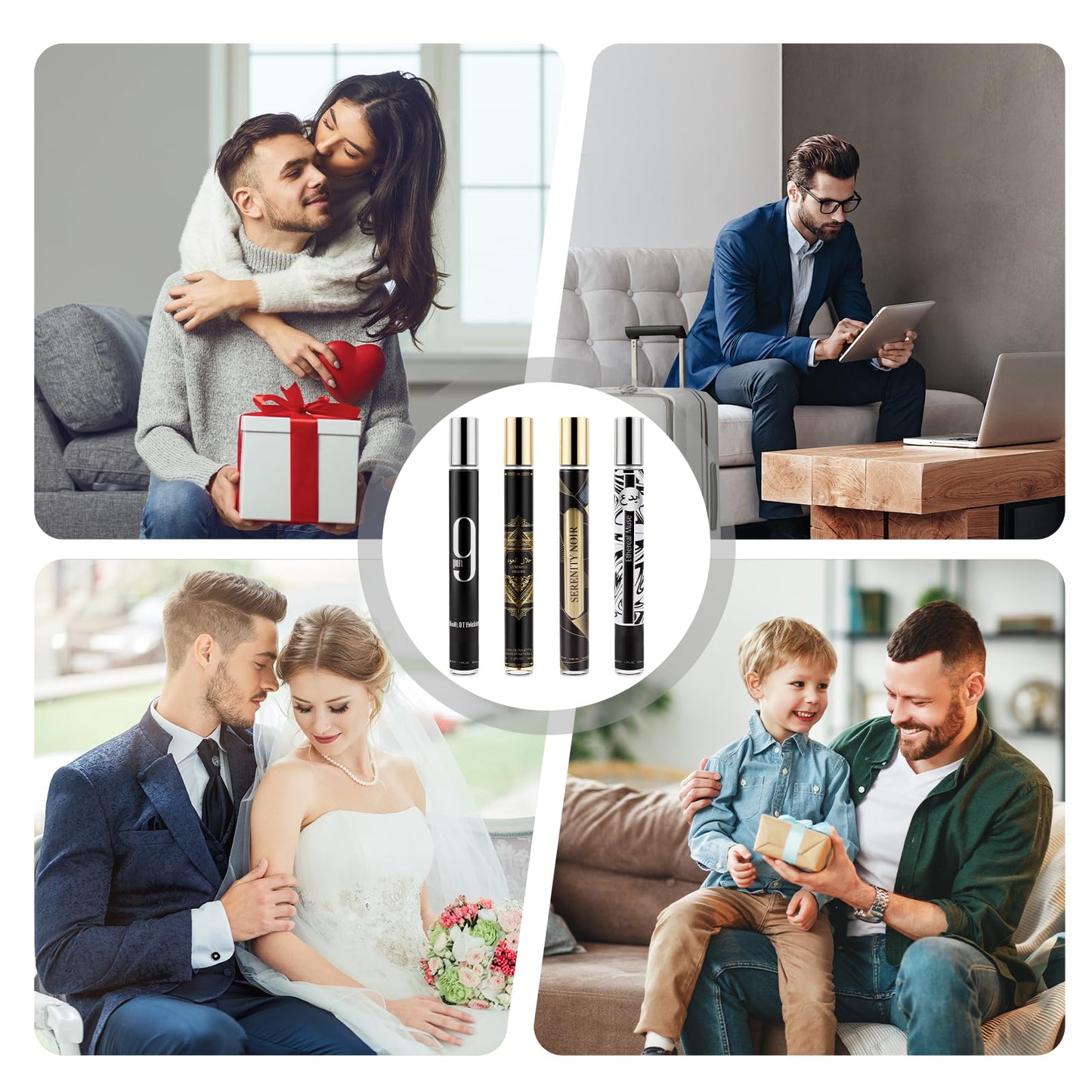 OFUN 4 Pack Cologne for Men, 4x35ml Men Eau De Perfume Gift set, Cologne Sampler Sets,Travel Size Perfumes,Fragrance Gift Sets for Birthday Anniversary Valenines Christmas