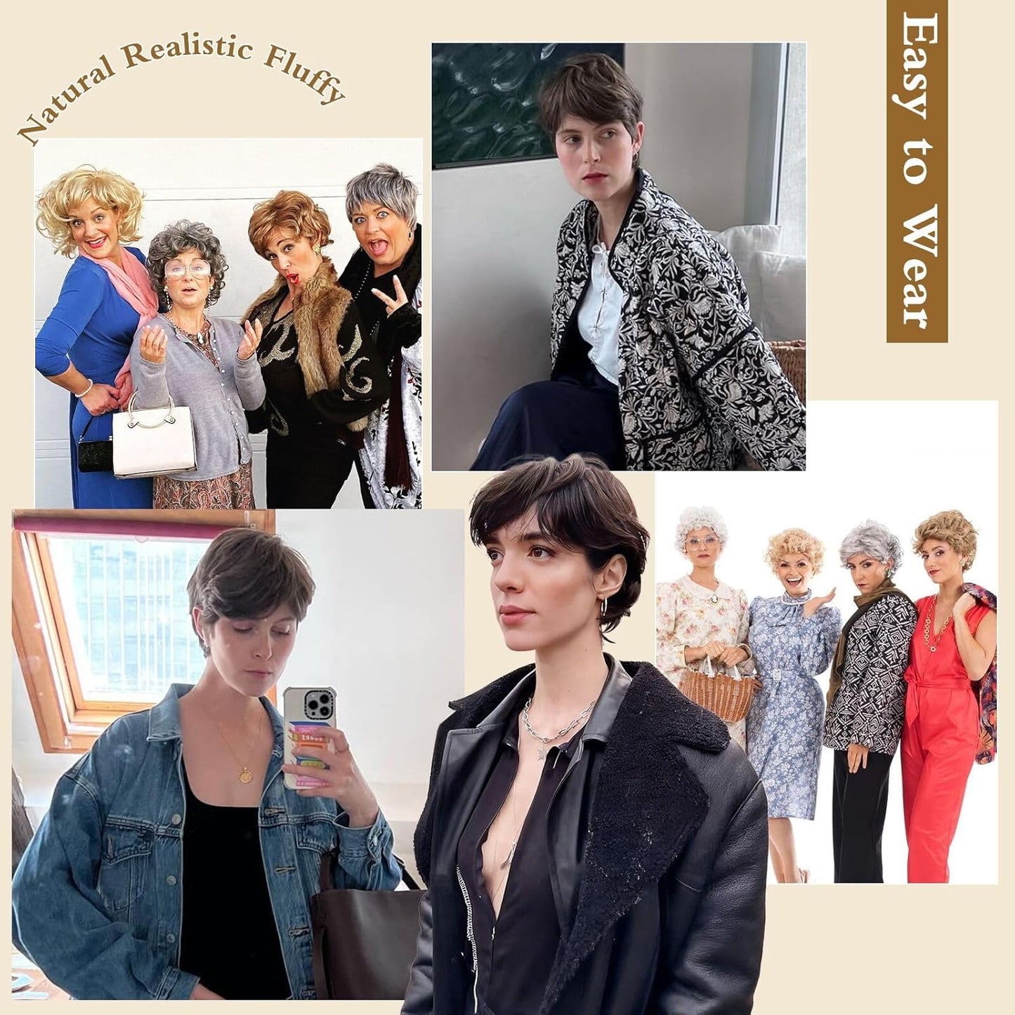 Blonde Pixie Wigs for Women - Short Layered Synthetic Heat-Resistant Hair Wig | Perfect for Daily Wear