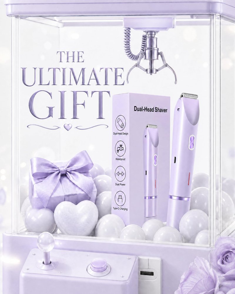 AIOOTISU Painless Bikini Trimmer for Women - 2-in-1 Electric Shaver for Sensitive Skin, No Nick No Cut, Waterproof & Rechargeable, Dual Head Razor for Bikini, Face & Body
