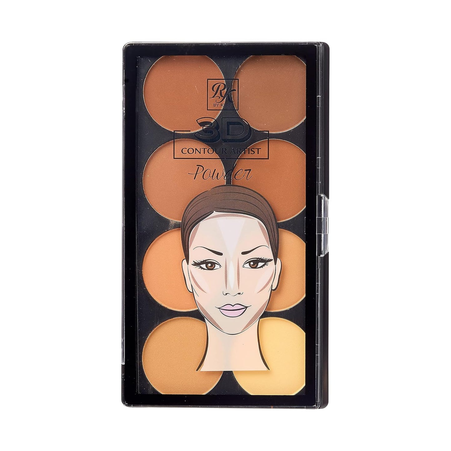 Ruby Kisses 3D Contour Cream Makeup Palette - Lightweight Multi-Palette for Sculpting & Highlighting | Dark Medium