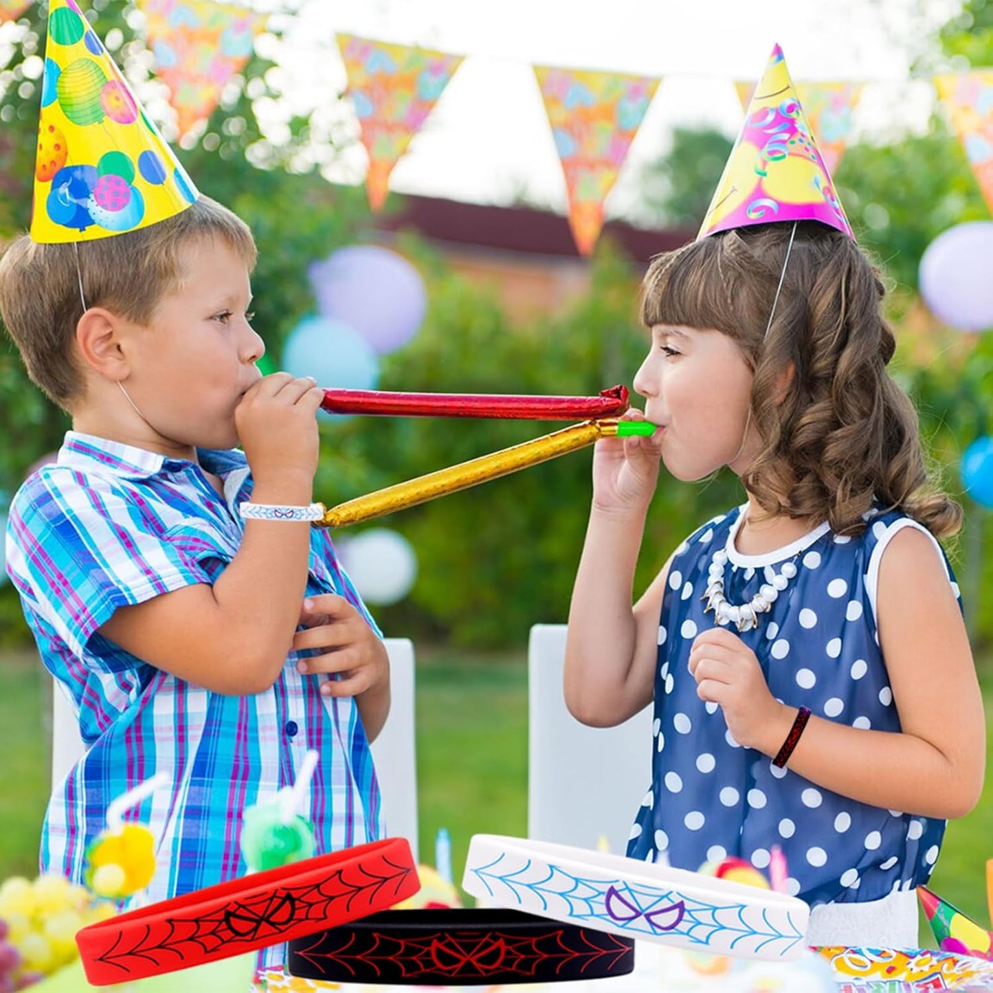 Spider Silicone Wristbands - 24Pcs Party Bracelets for Spider Theme Birthday Celebrations | Perfect for Boys & Girls